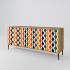 COLORFUL NOSTALGIA 3-Door Sideboard in Oak Effect