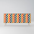 COLORFUL NOSTALGIA 3-Door Sideboard in Oak Effect