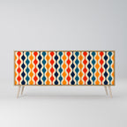 COLORFUL NOSTALGIA 3-Door Sideboard in Oak Effect