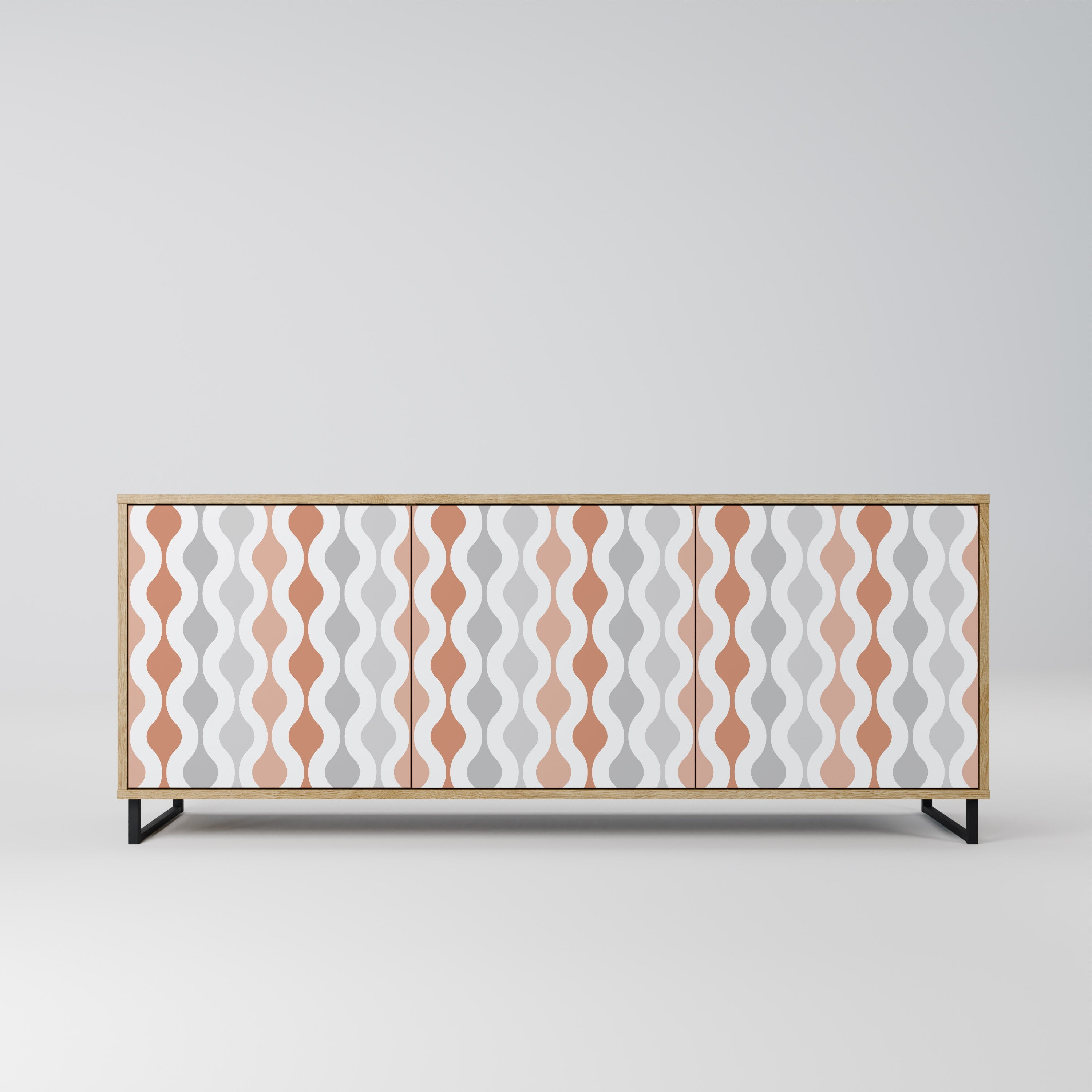 HAZY NOSTALGIA Aparador de 3 Portas em Efeito Carvalho