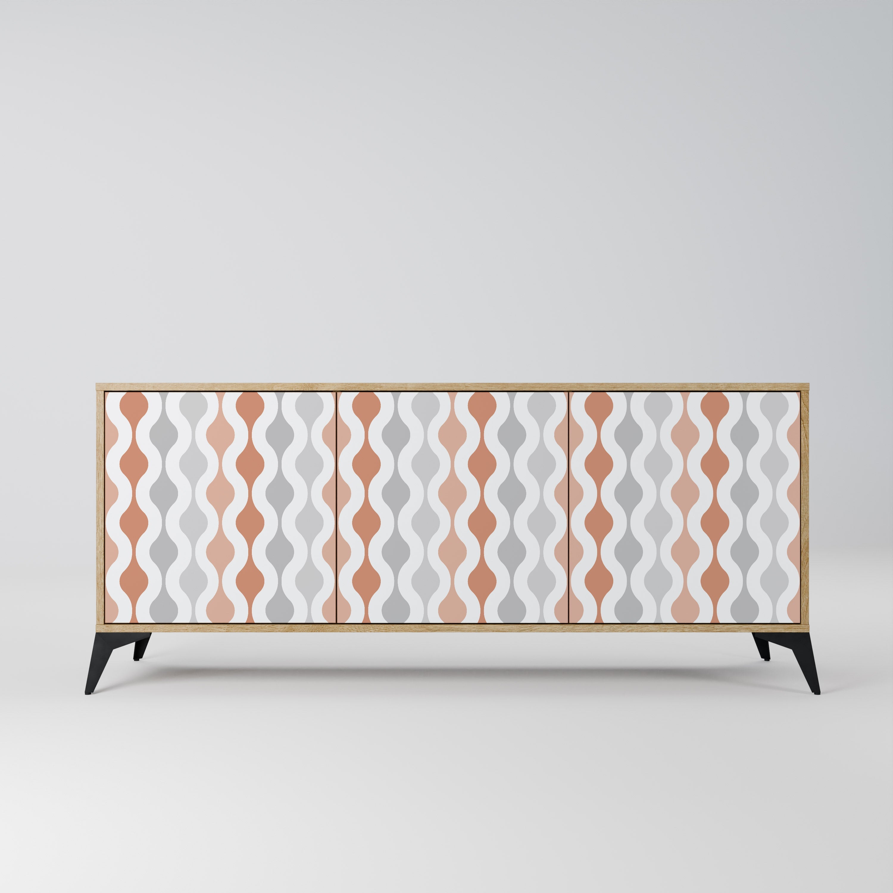 HAZY NOSTALGIA Aparador de 3 Portas em Efeito Carvalho