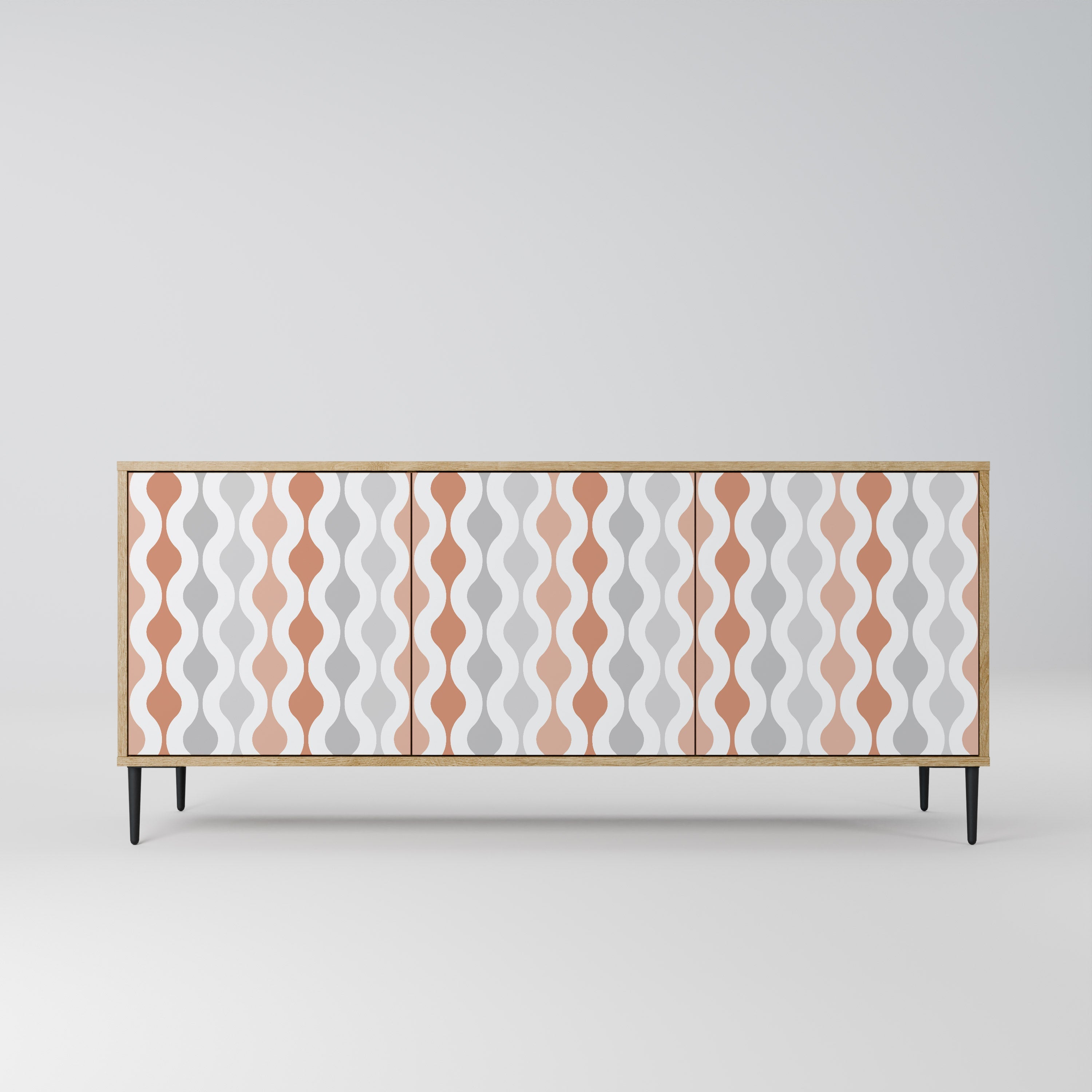 HAZY NOSTALGIA Aparador de 3 Portas em Efeito Carvalho