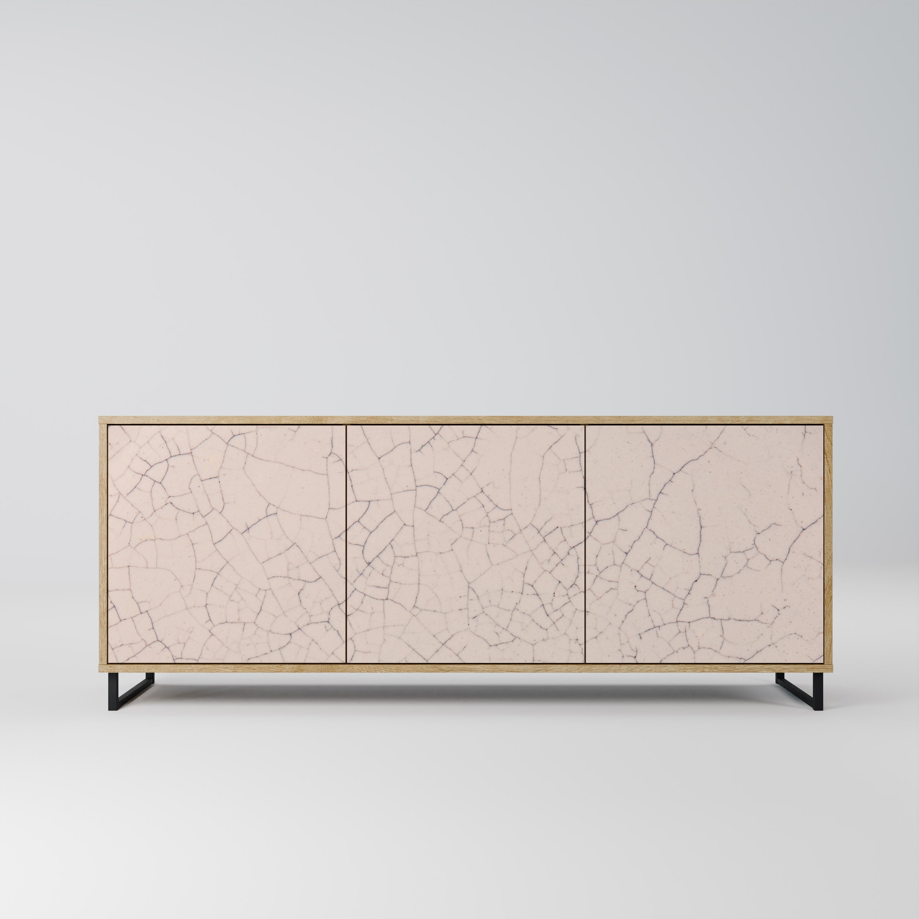 CERAMIC TEXTURE Aparador de 3 Portas em Efeito Carvalho