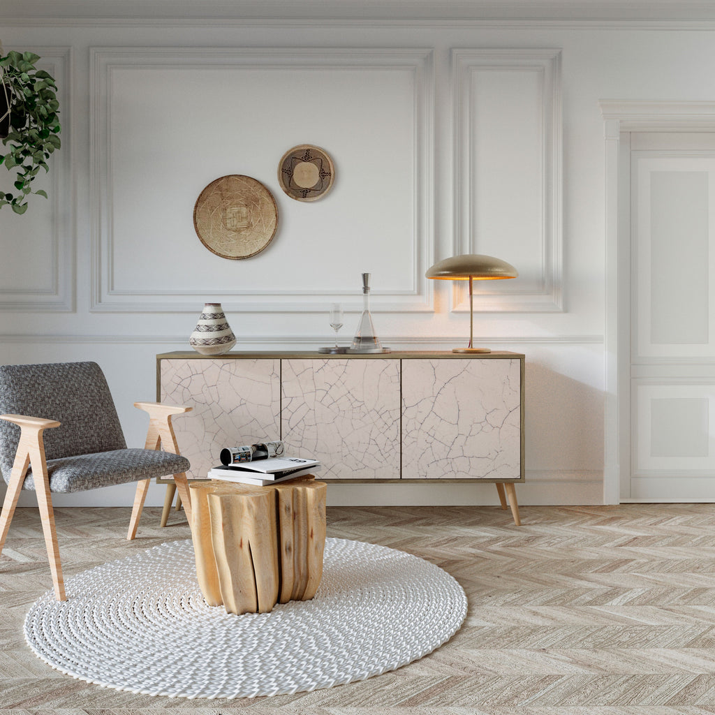 CERAMIC TEXTURE Aparador de 3 Portas em Efeito Carvalho