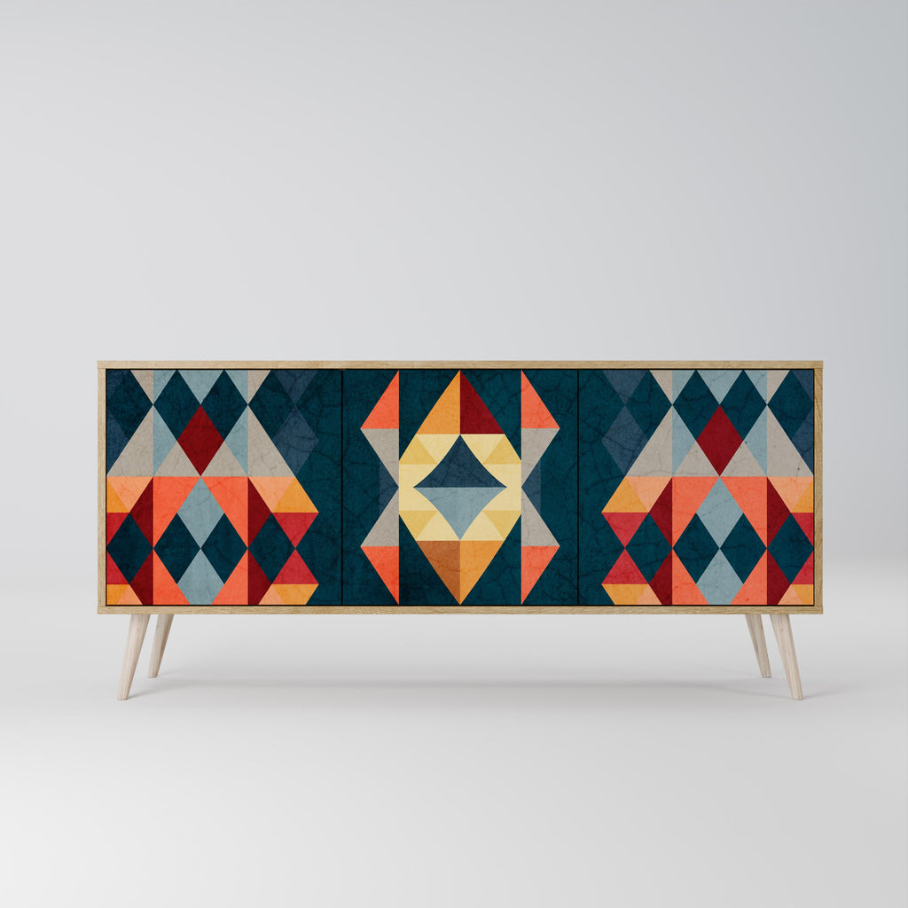 CRACKED ILLUSION Aparador de 3 Portas em Efeito Carvalho