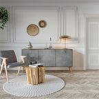 CONCRETE WALL Aparador de 3 Portas em Efeito Carvalho