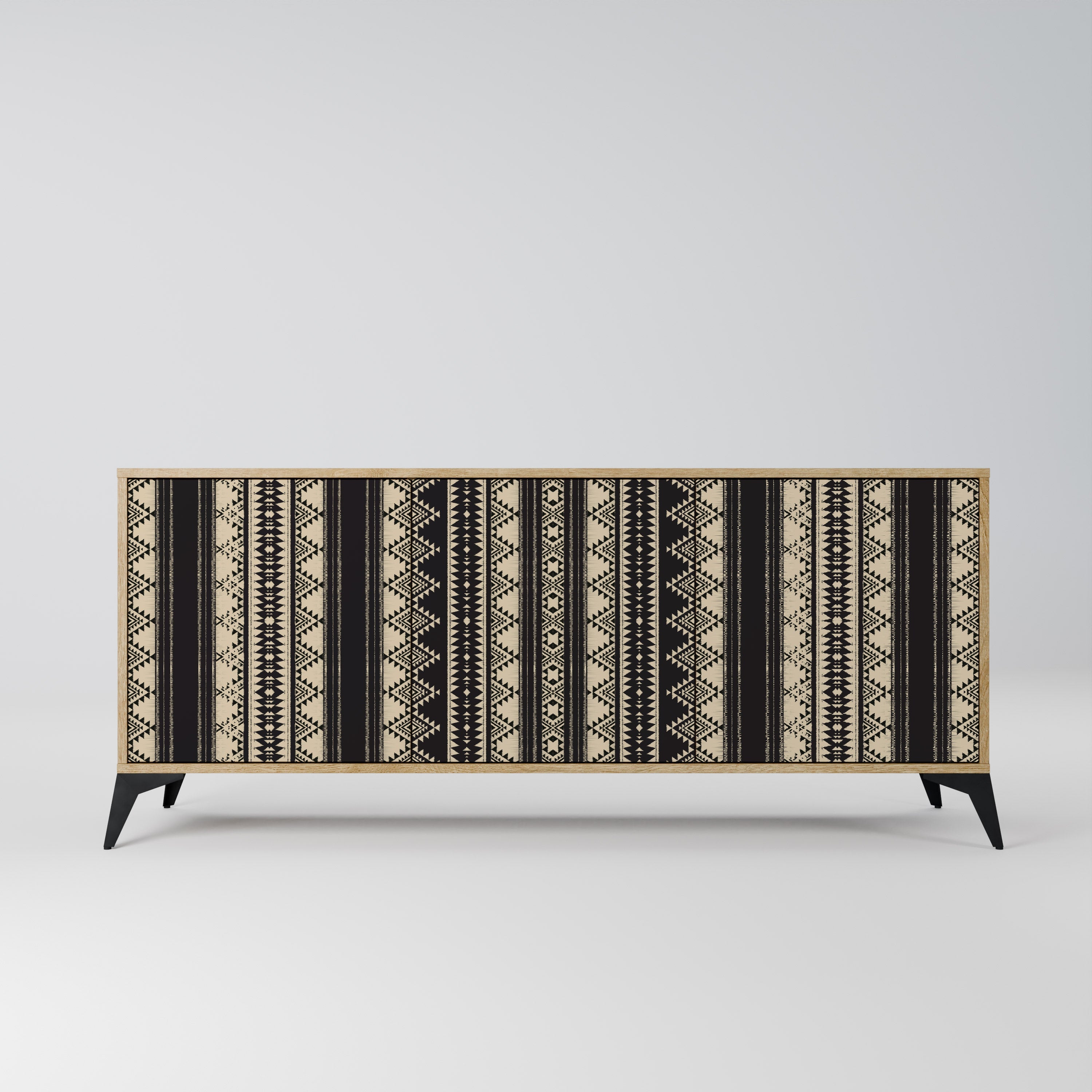 AZTEC Aparador de 3 Portas em Efeito Carvalho