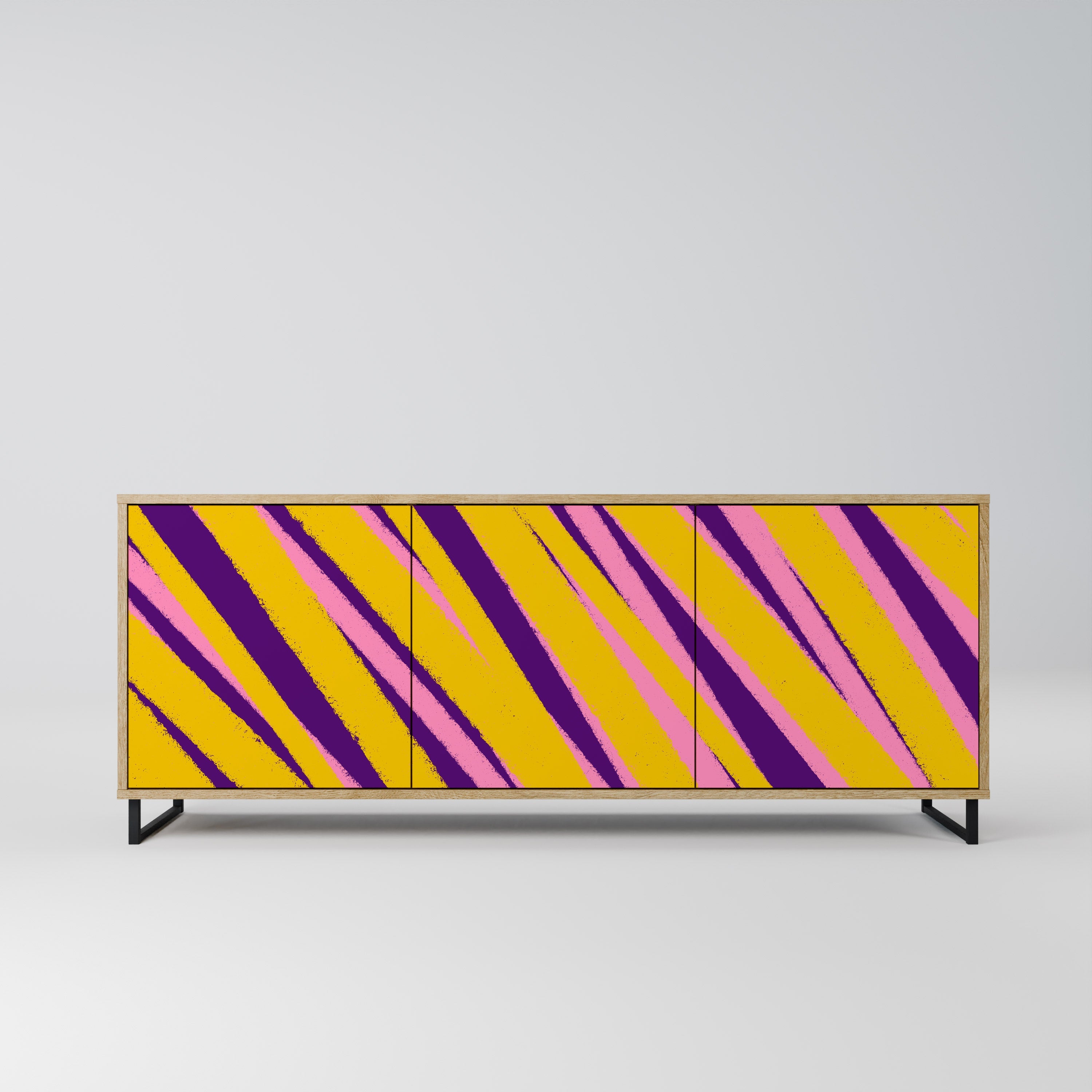 DREAMS COME TRUE Aparador de 3 Portas em Efeito Carvalho