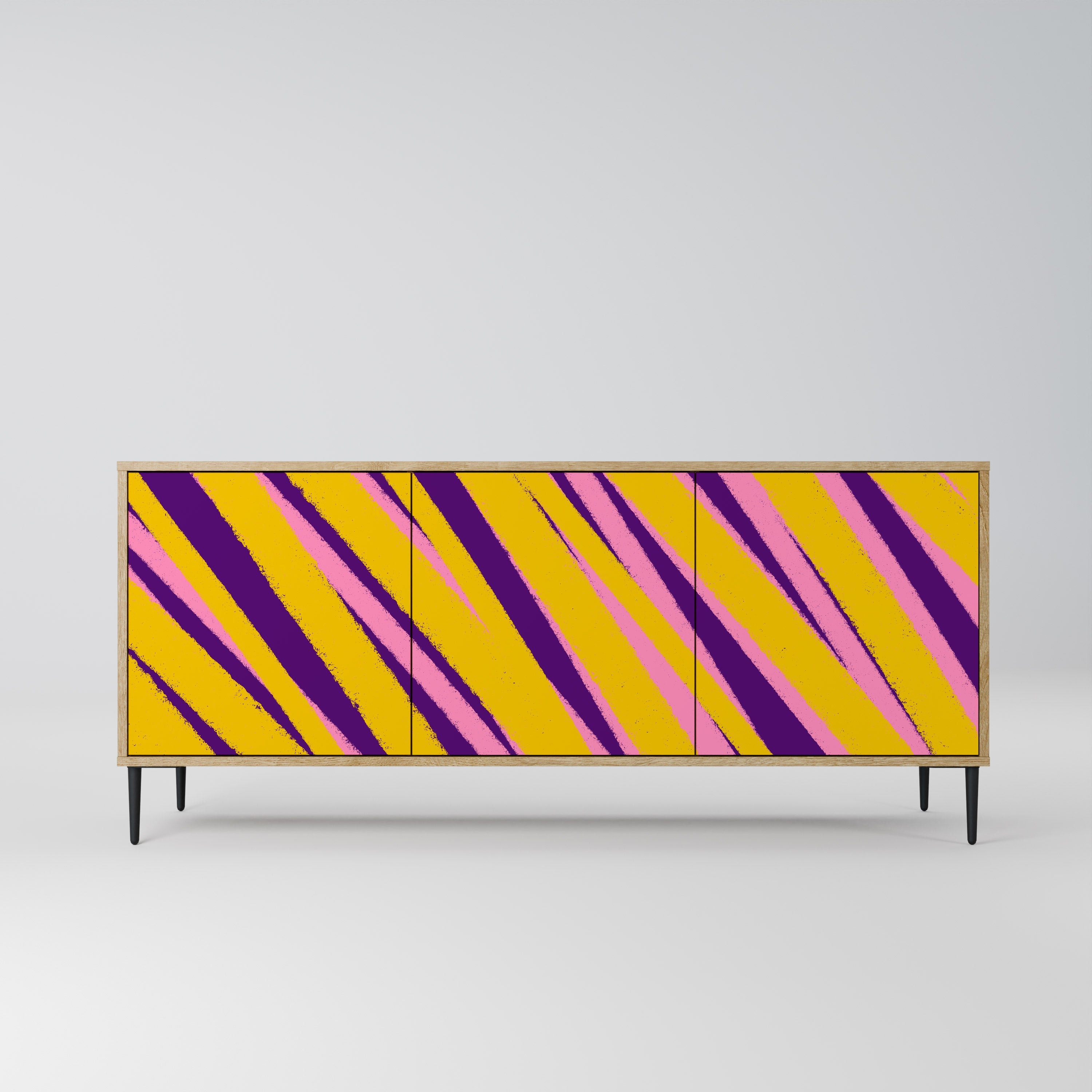 DREAMS COME TRUE Aparador de 3 Portas em Efeito Carvalho