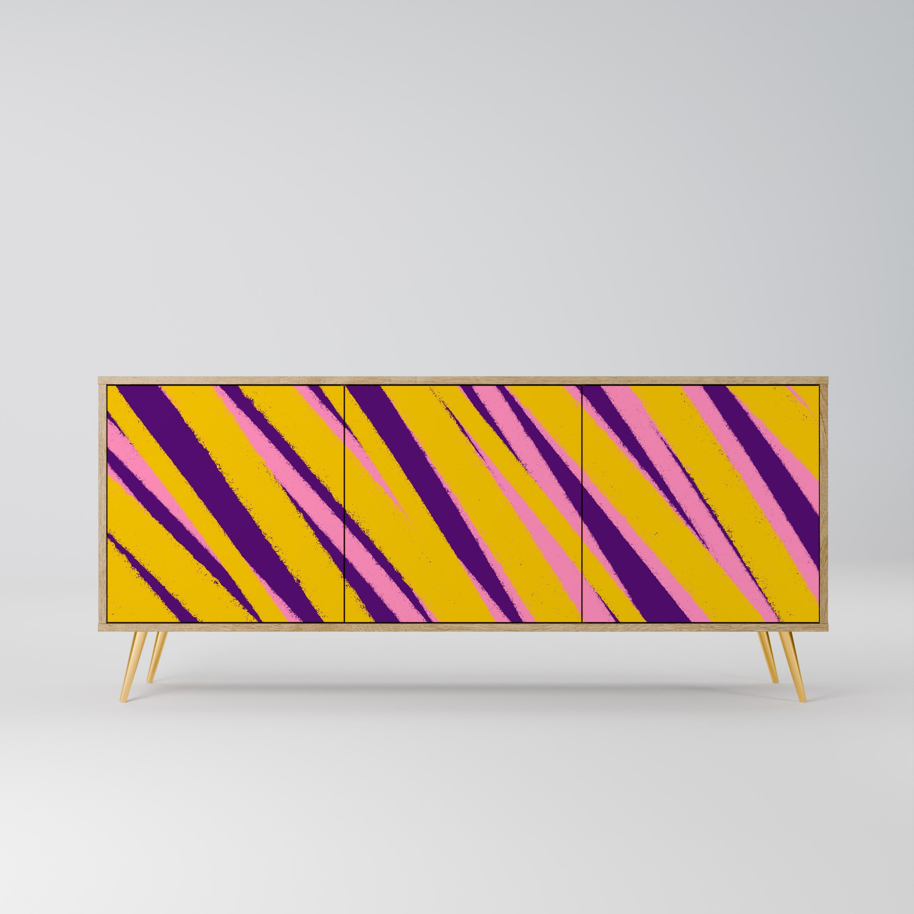 DREAMS COME TRUE Aparador de 3 Portas em Efeito Carvalho