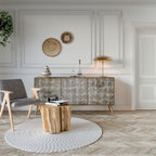 SLIGHTLY BLURRED 3-Door Sideboard in Oak Effect