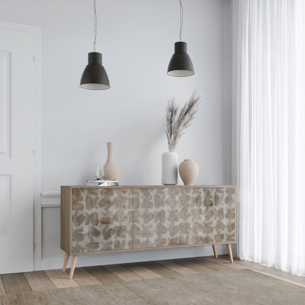 SLIGHTLY BLURRED 3-Door Sideboard in Oak Effect