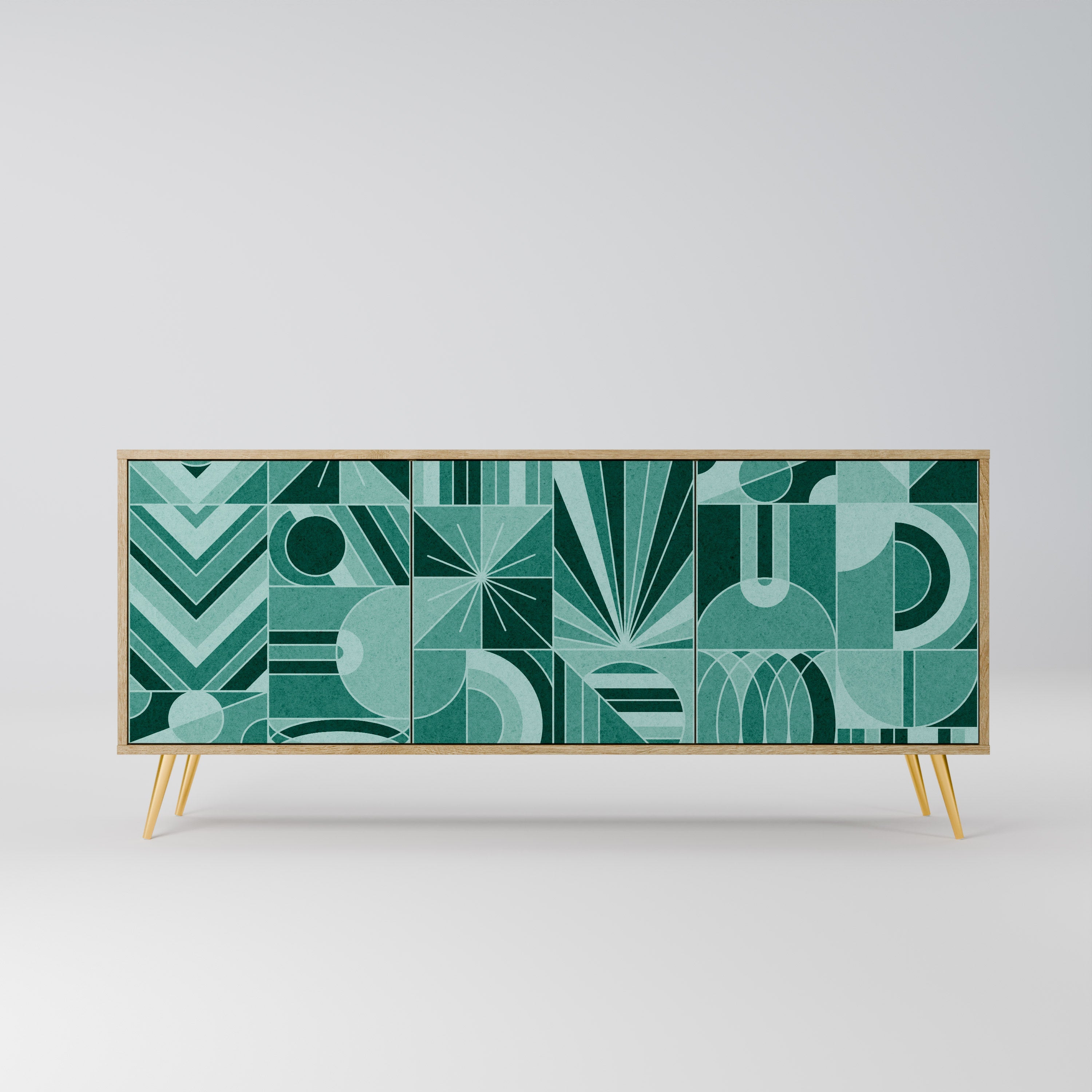 HARMONIC GRID Aparador de 3 Portas em Efeito Carvalho