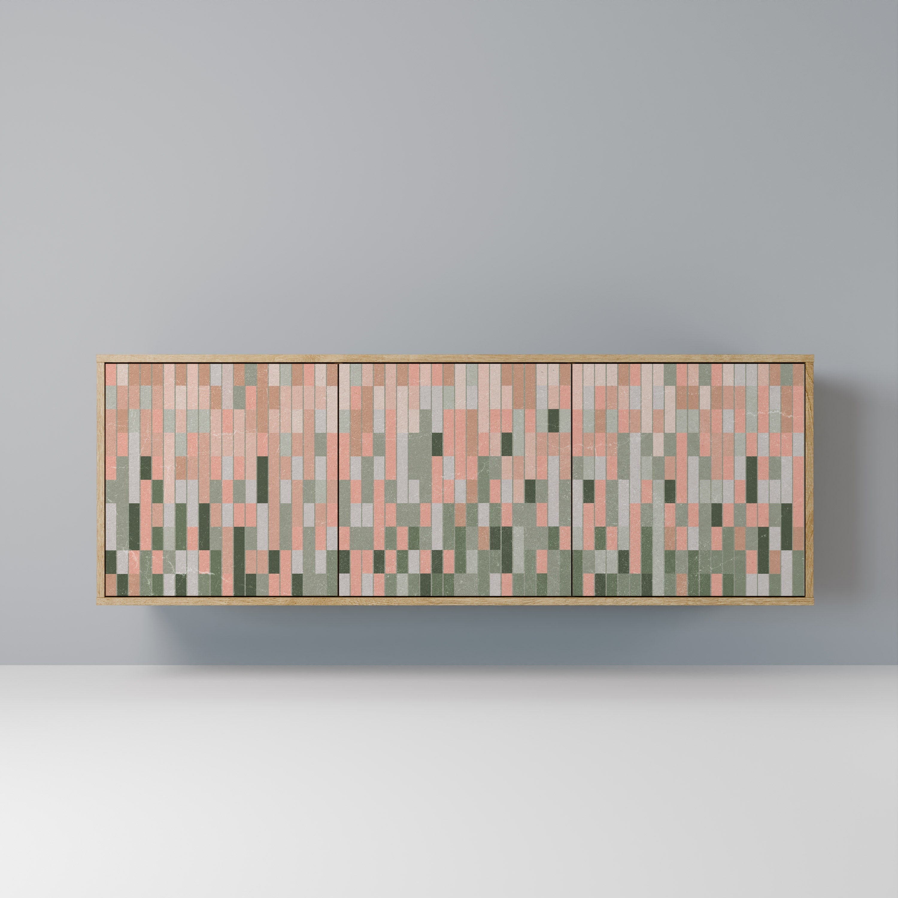 BUILDING THE FUTURE Aparador de 3 Portas em Efeito Carvalho