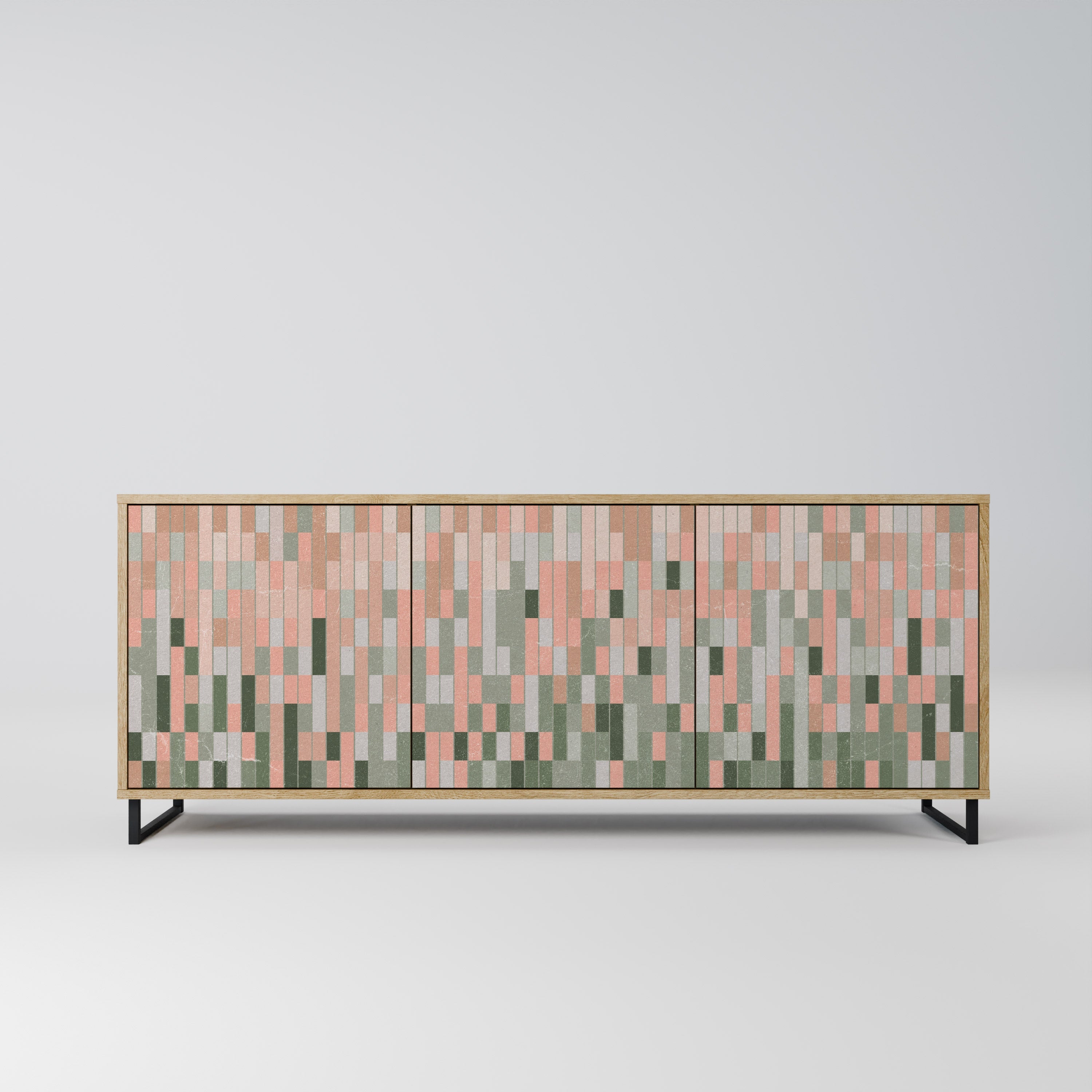 BUILDING THE FUTURE Aparador de 3 Portas em Efeito Carvalho