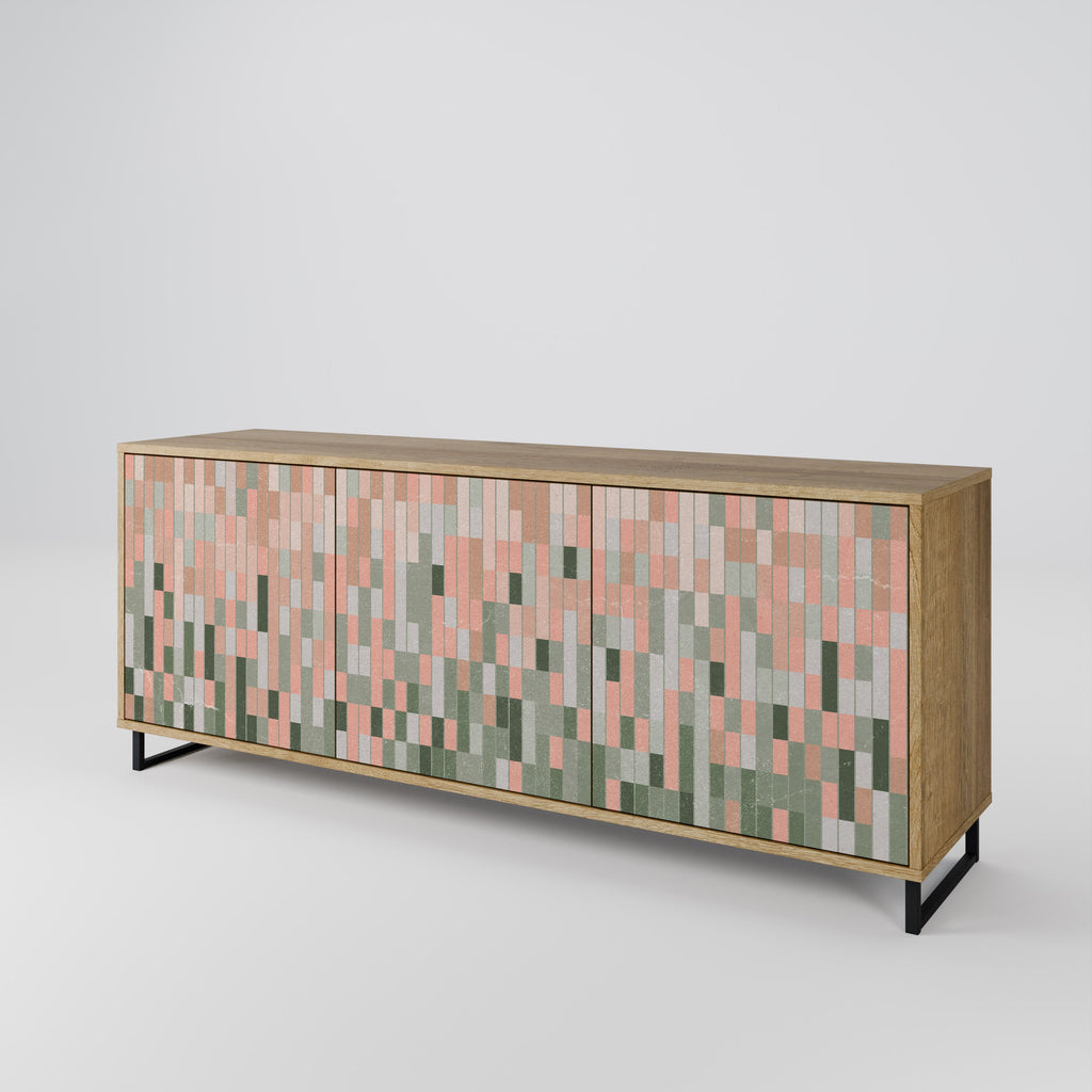 BUILDING THE FUTURE Aparador de 3 Portas em Efeito Carvalho