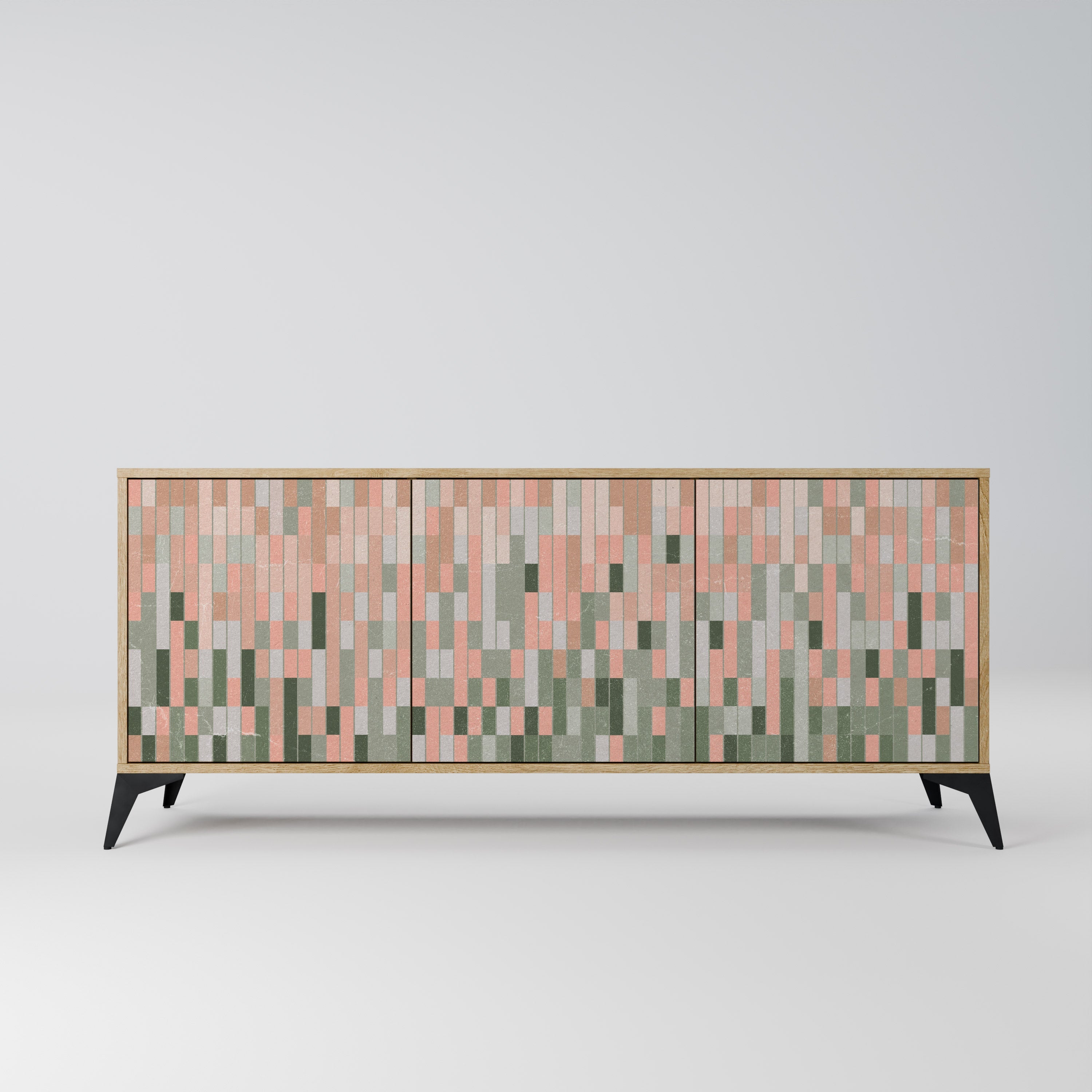 BUILDING THE FUTURE Aparador de 3 Portas em Efeito Carvalho