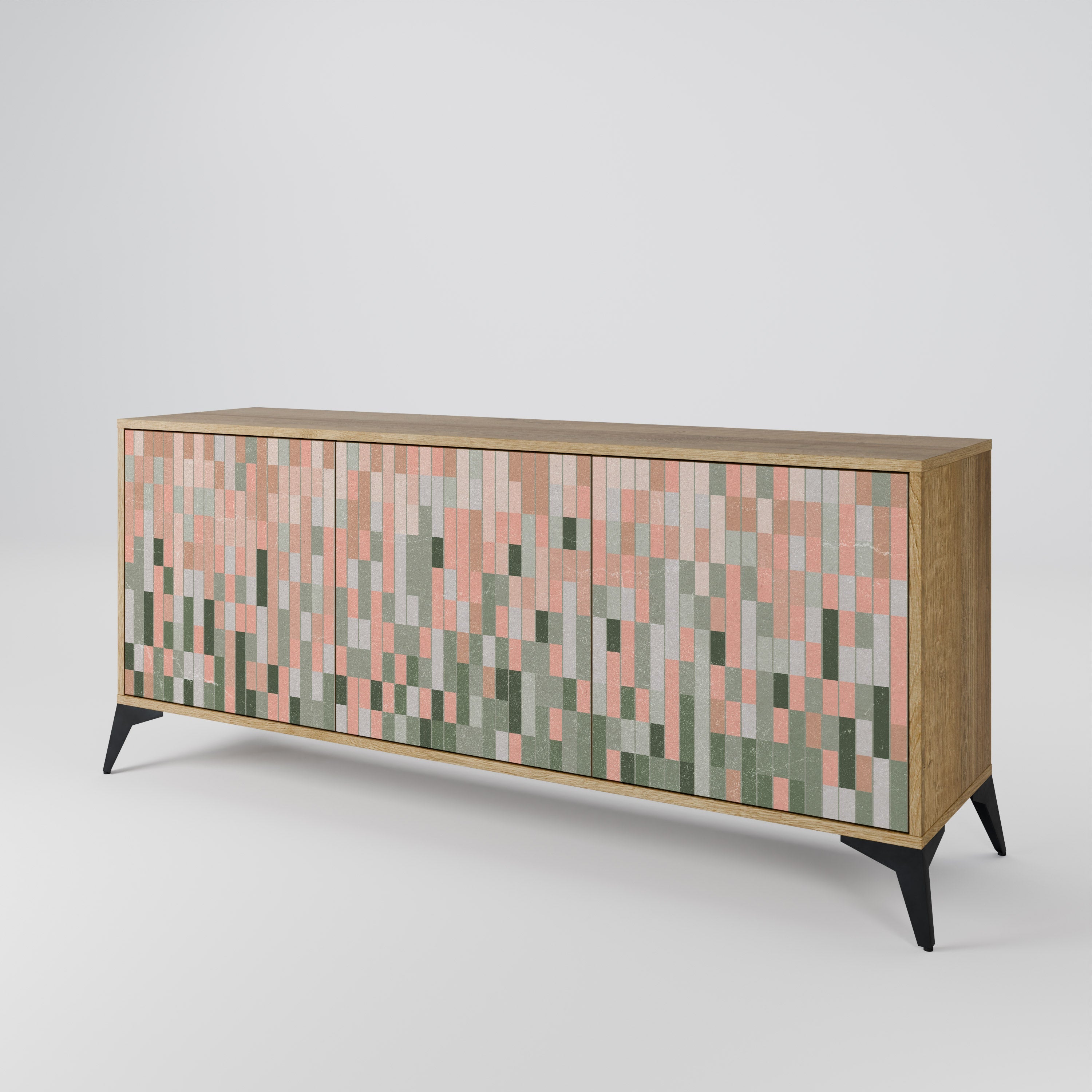 BUILDING THE FUTURE Aparador de 3 Portas em Efeito Carvalho