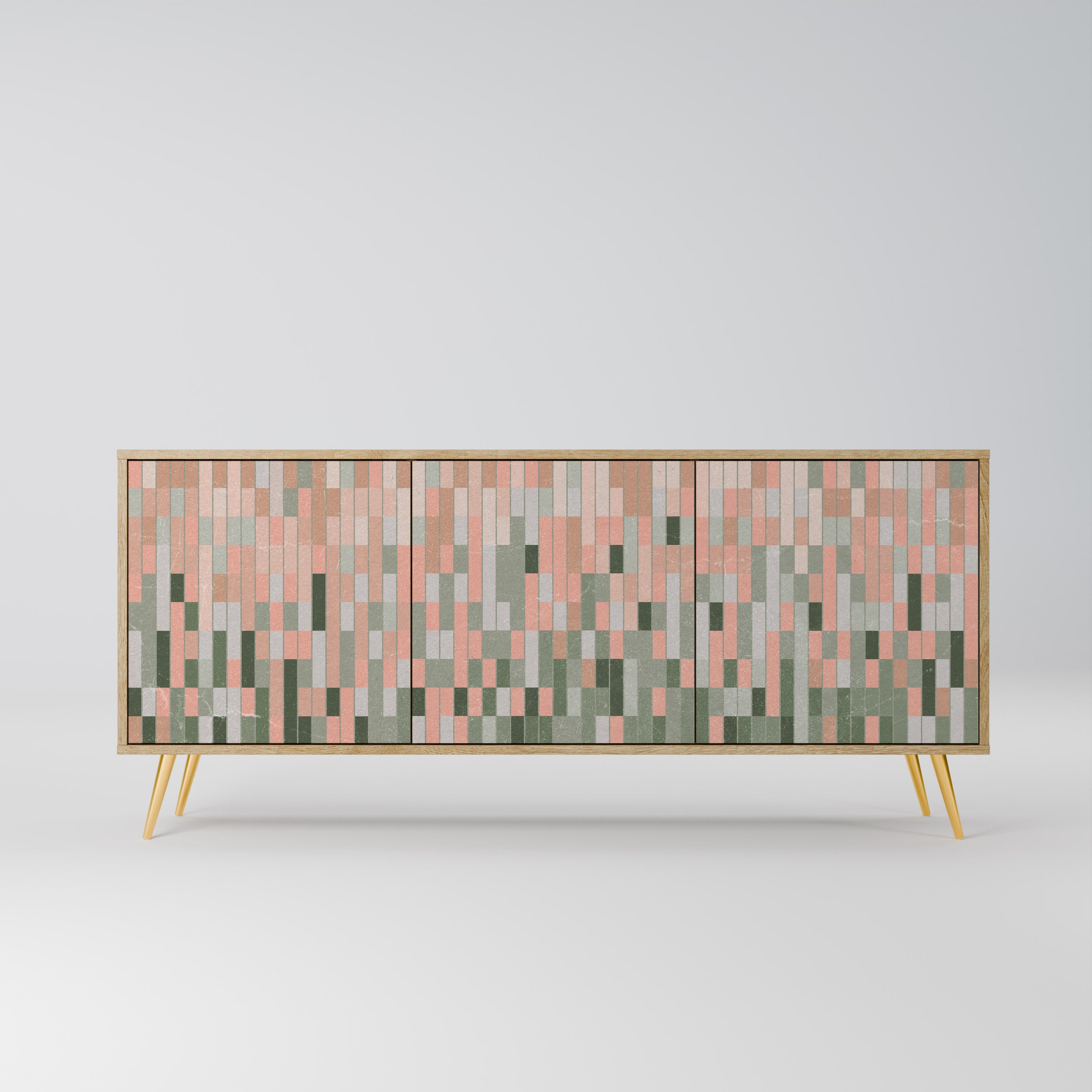 BUILDING THE FUTURE Aparador de 3 Portas em Efeito Carvalho