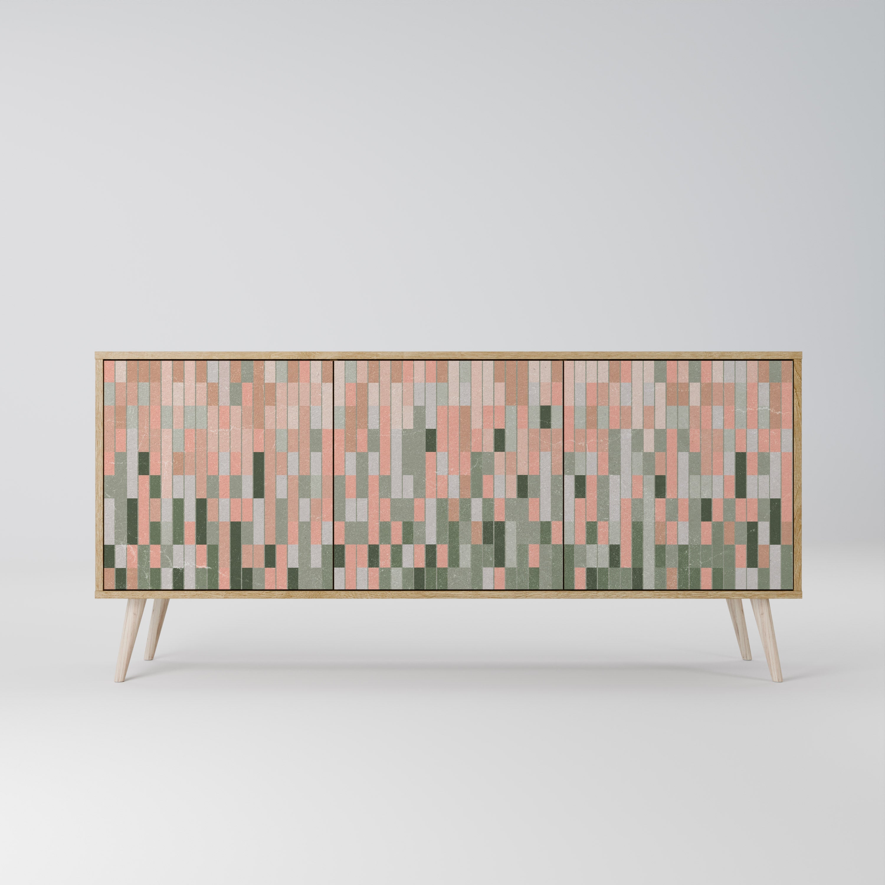 BUILDING THE FUTURE Aparador de 3 Portas em Efeito Carvalho