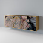 GILDED SWIRLS 3-Door Sideboard in Oak Effect