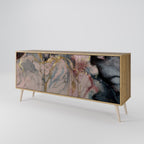 GILDED SWIRLS 3-Door Sideboard in Oak Effect