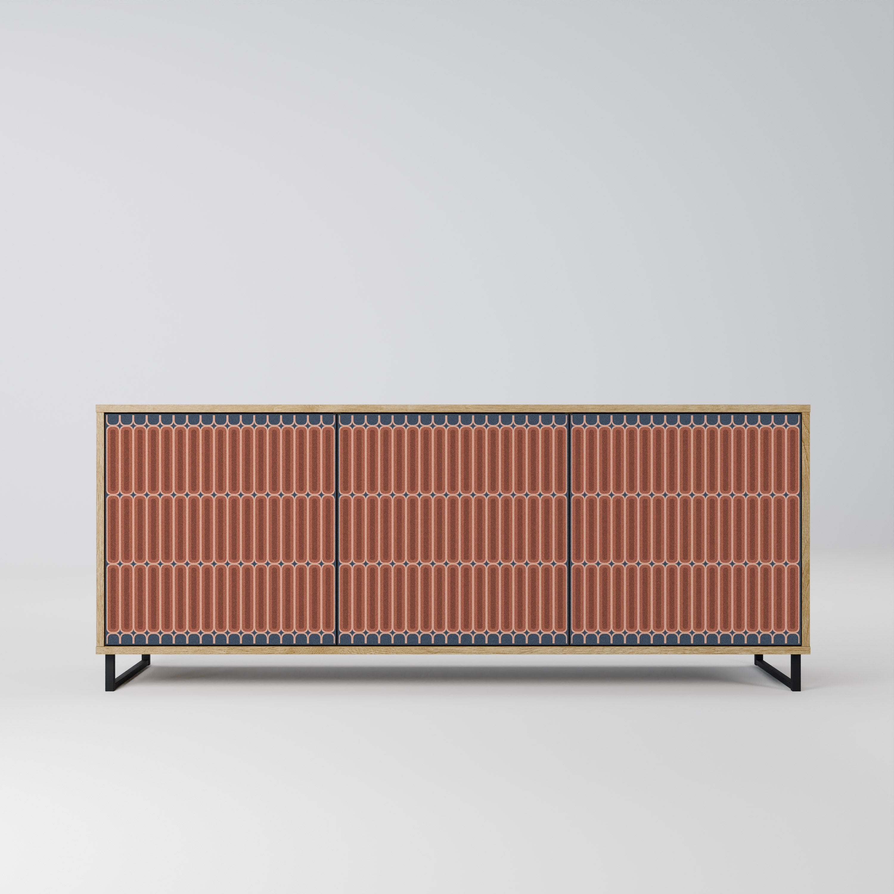 HYPNOTIC GATE Aparador de 3 Portas em Efeito Carvalho