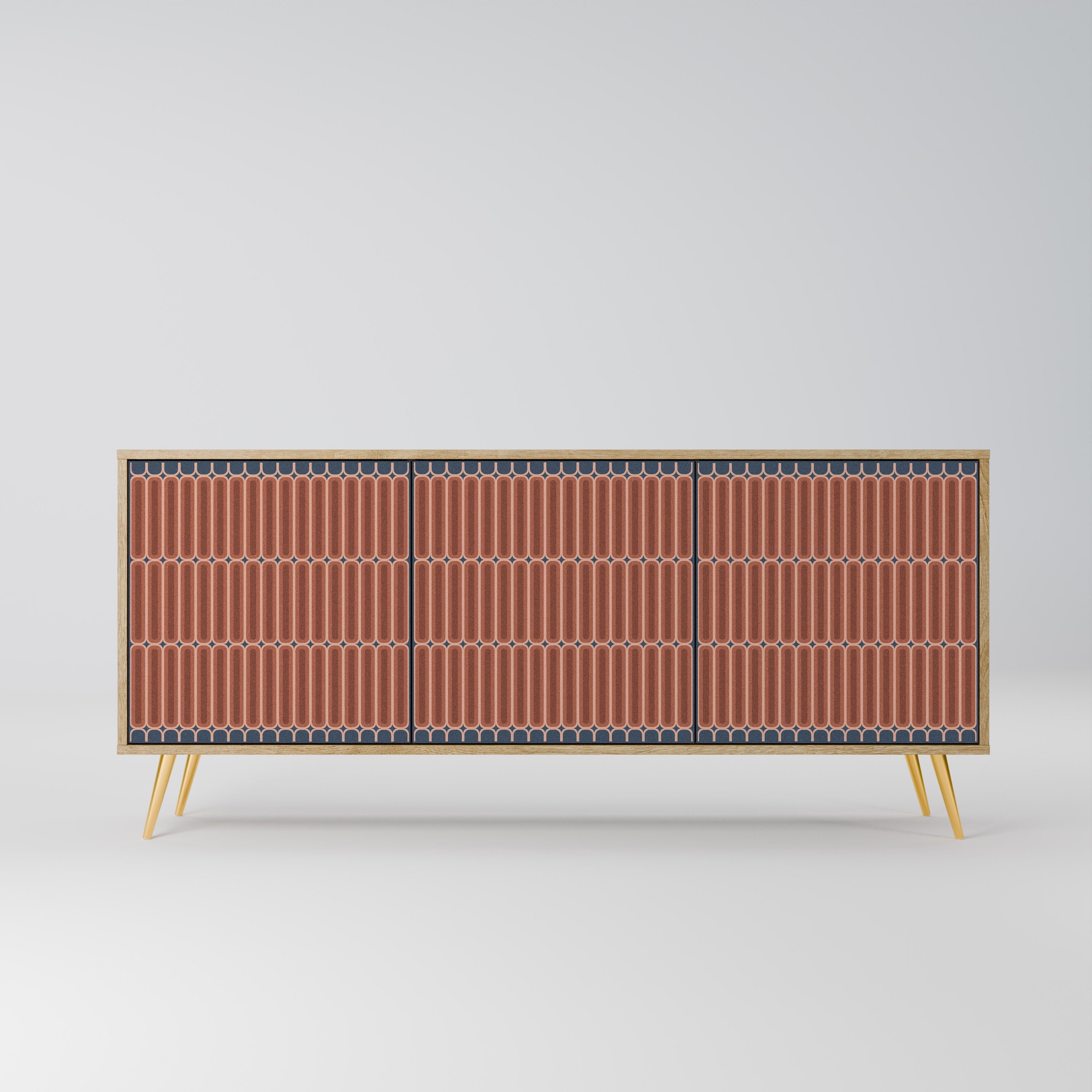 HYPNOTIC GATE Aparador de 3 Portas em Efeito Carvalho