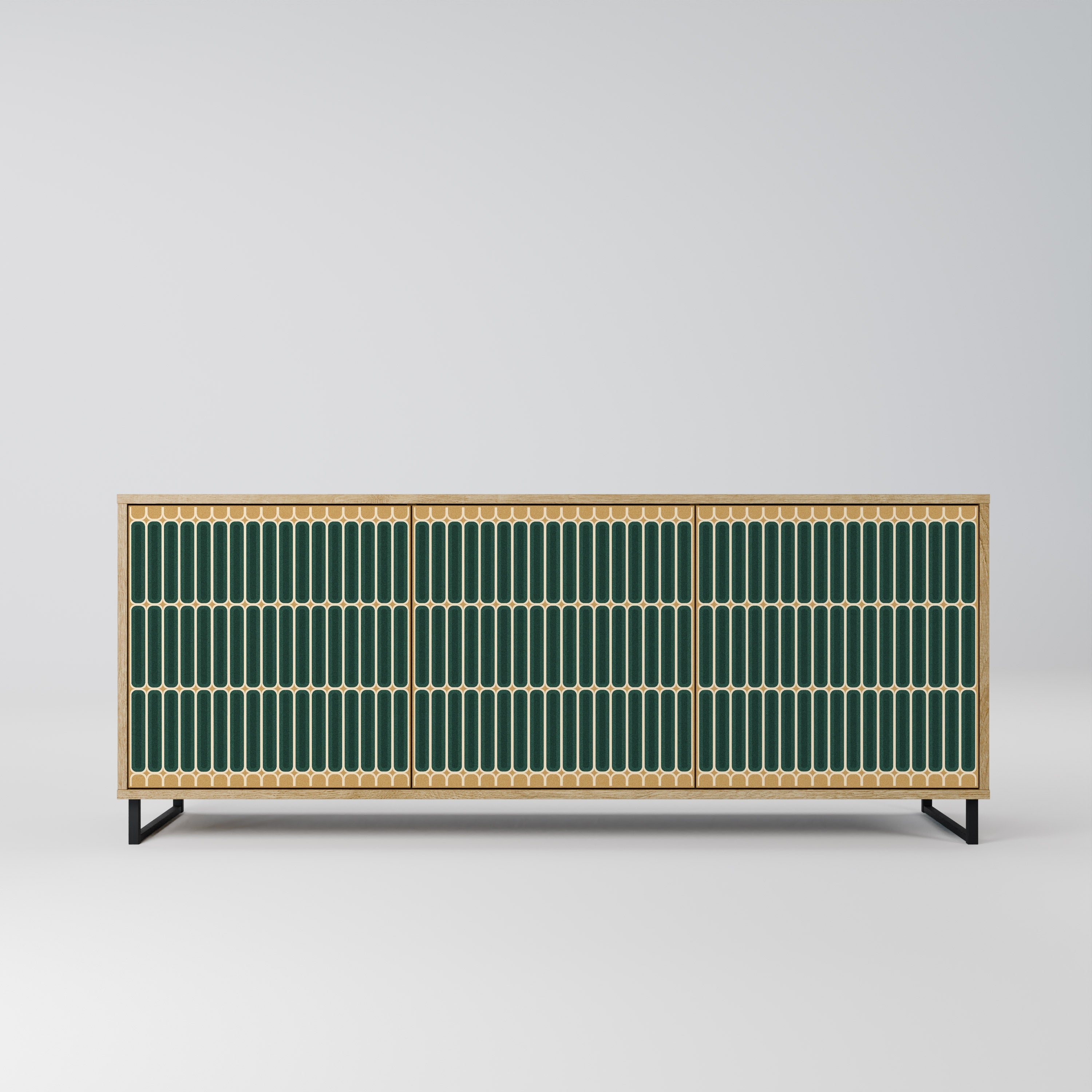 ILUSION GATE Aparador de 3 Portas em Efeito Carvalho