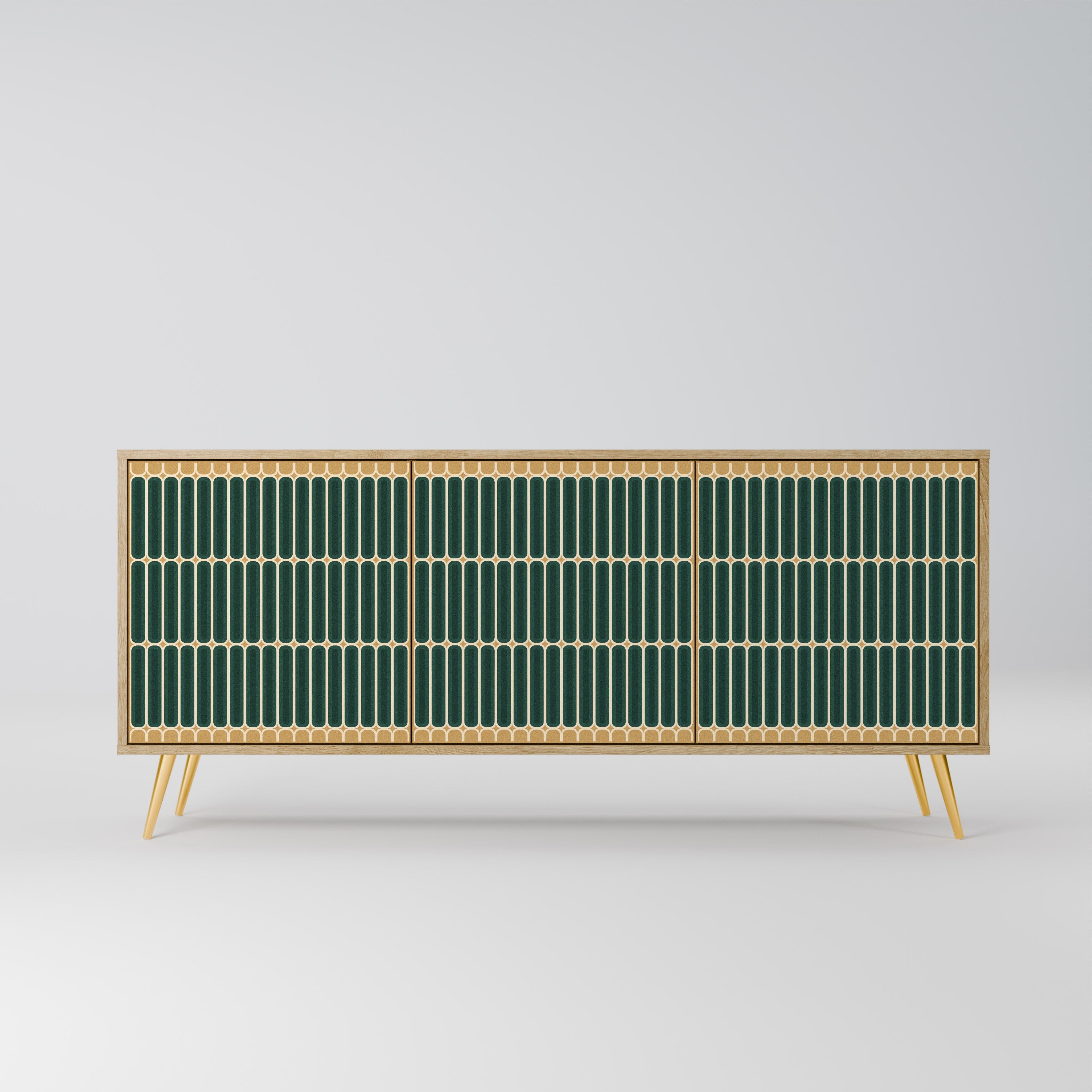 ILUSION GATE Aparador de 3 Portas em Efeito Carvalho