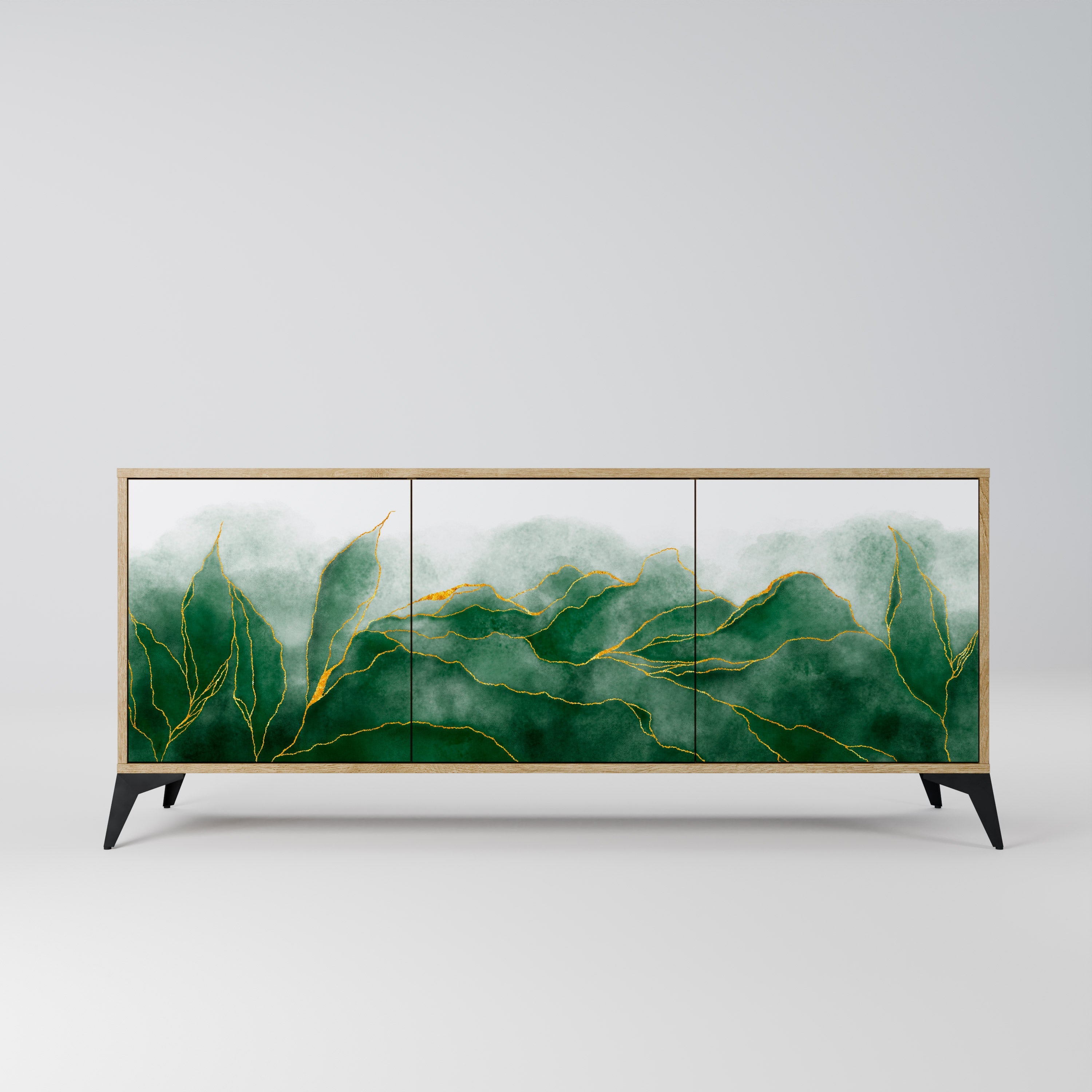 EXPENSIVE NATURE Aparador de 3 Portas em Efeito Carvalho