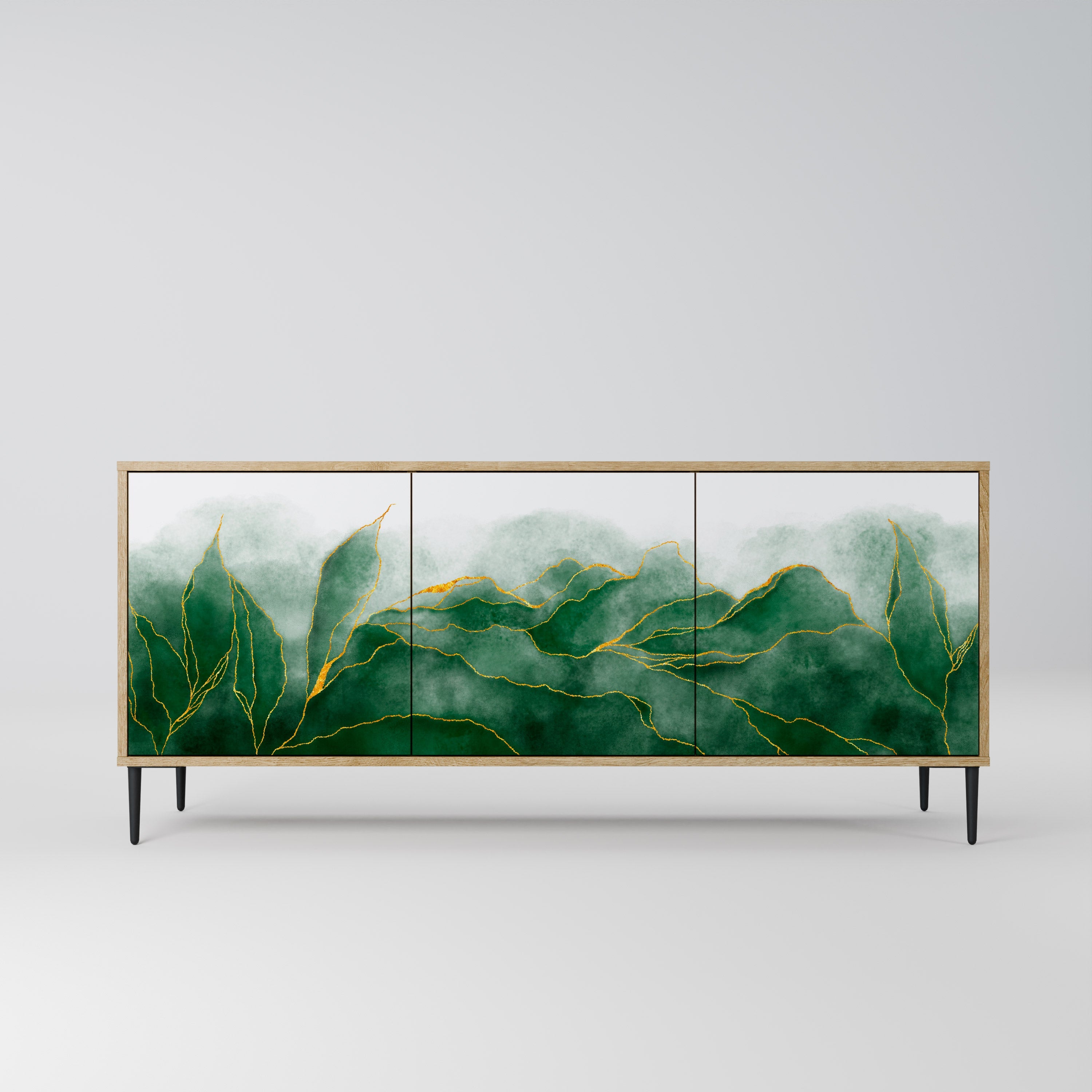 EXPENSIVE NATURE Aparador de 3 Portas em Efeito Carvalho