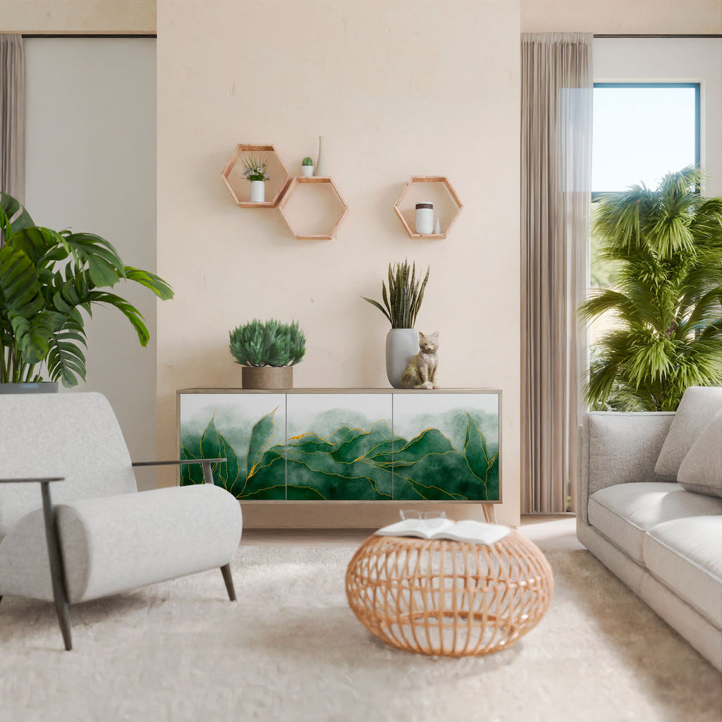 EXPENSIVE NATURE Aparador de 3 Portas em Efeito Carvalho