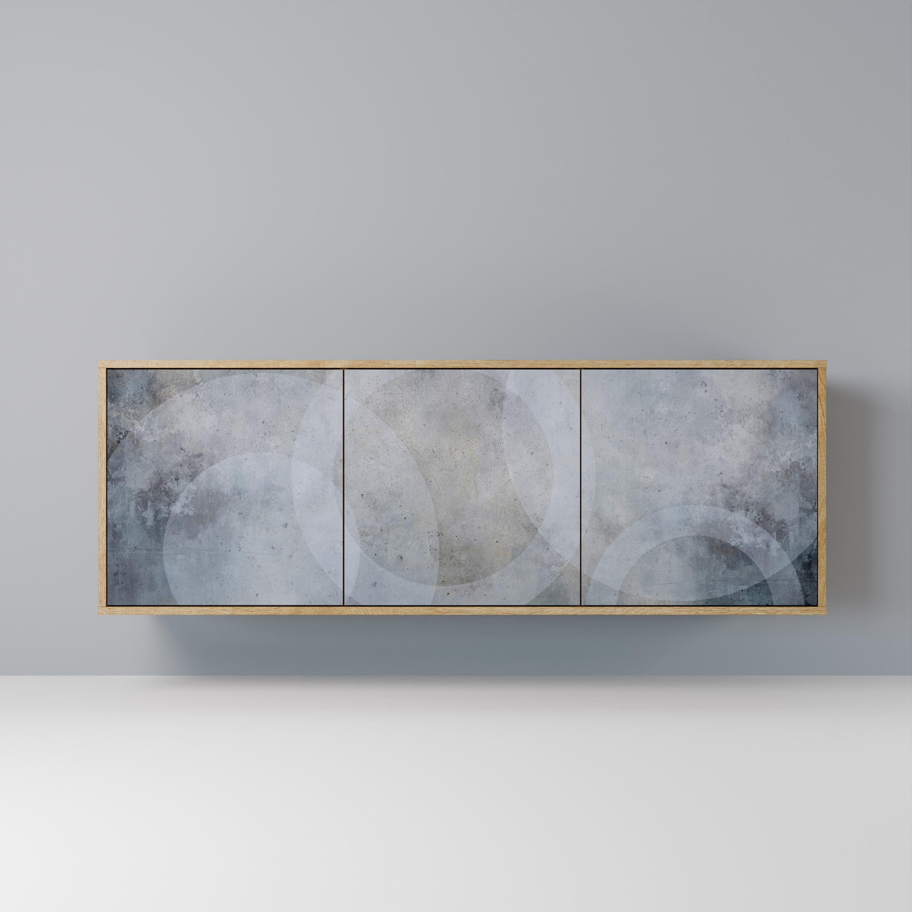 MUTED ARC Aparador de 3 Portas em Efeito Carvalho