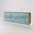 SKY WASH Aparador de 3 Portas em Efeito Carvalho