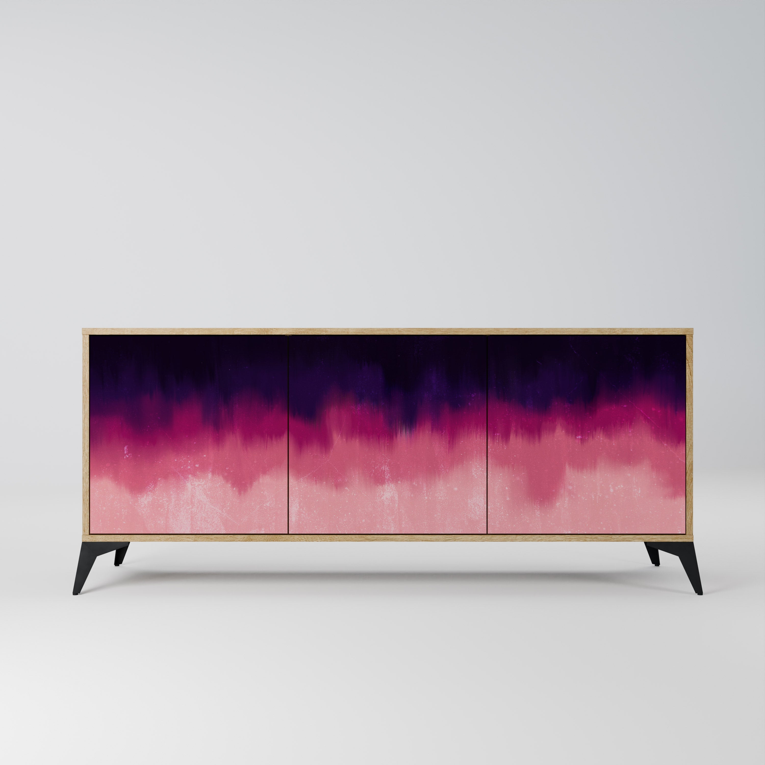 AURORA BOREALIS Aparador de 3 Portas em Efeito Carvalho