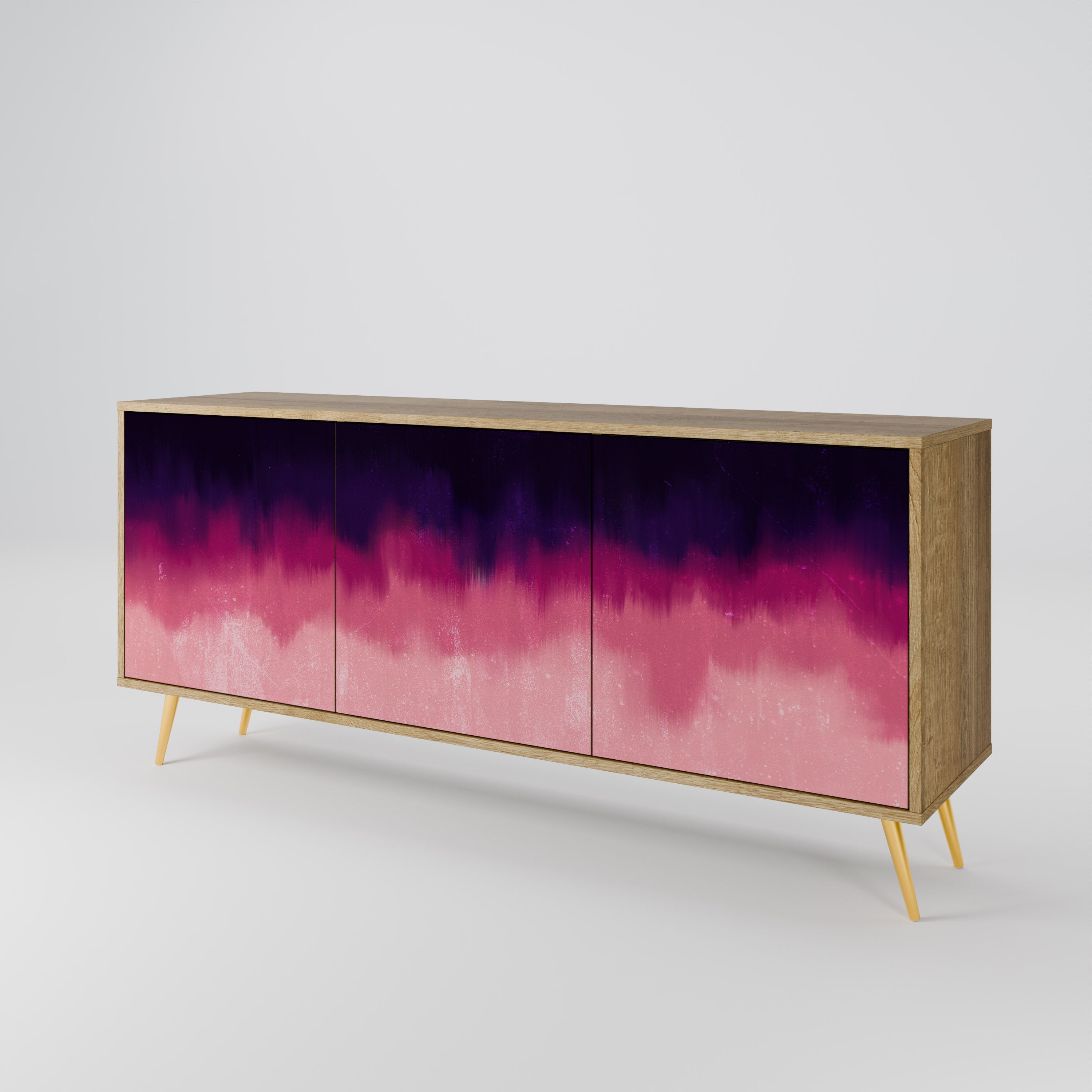 AURORA BOREALIS 3-Door Sideboard in Oak Effect