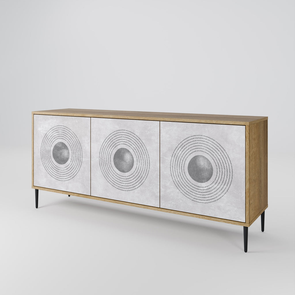 SOLID CIRCLES 3-Door Sideboard in Oak Effect