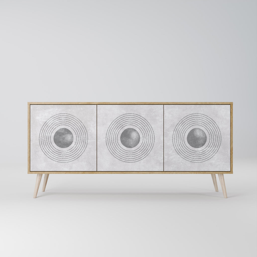 SOLID CIRCLES 3-Door Sideboard in Oak Effect