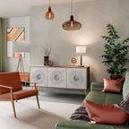 SOLID CIRCLES 3-Door Sideboard in Oak Effect