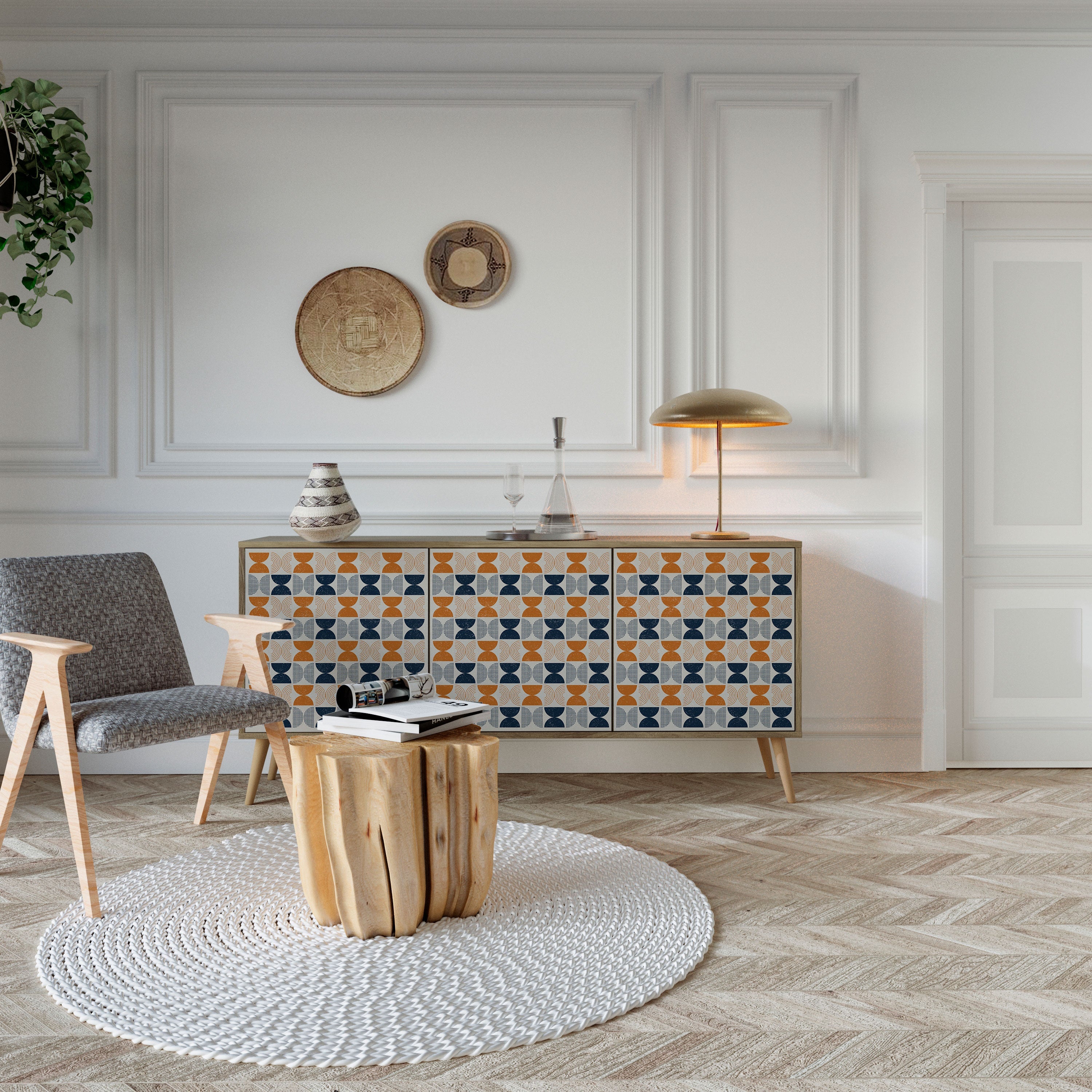 REFLECTION RANGE Aparador de 3 Portas em Efeito Carvalho