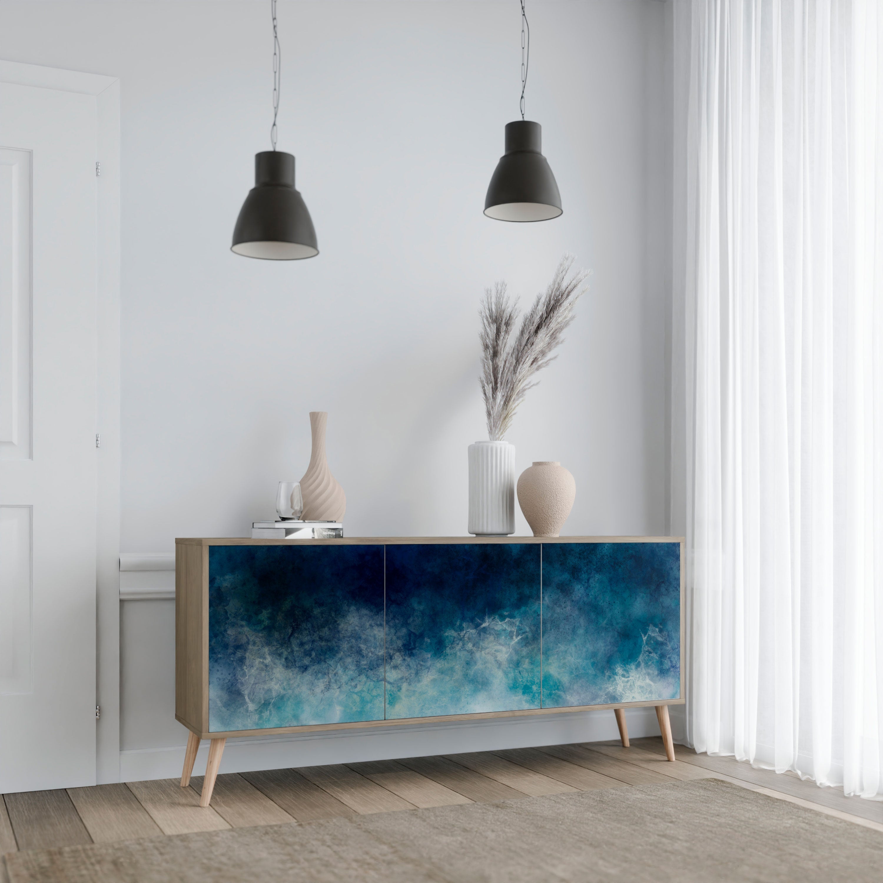 CELESTIAL FALL Aparador de 3 Portas em Efeito Carvalho