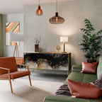 MARBLE OF TOMMORROW Aparador de 3 Portas em Efeito Carvalho