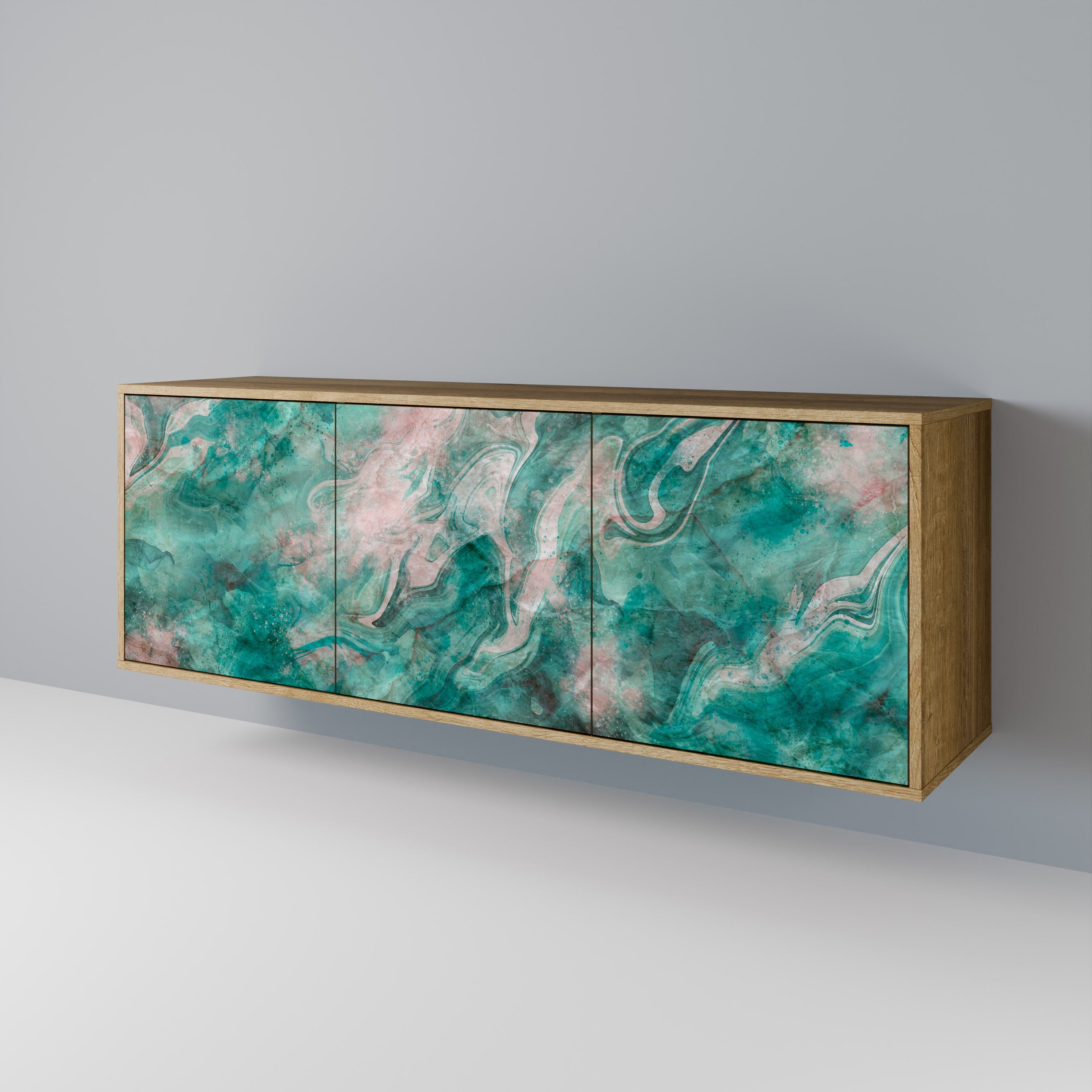 ABSTRACT ALCHEMY Aparador de 3 Portas em Efeito Carvalho