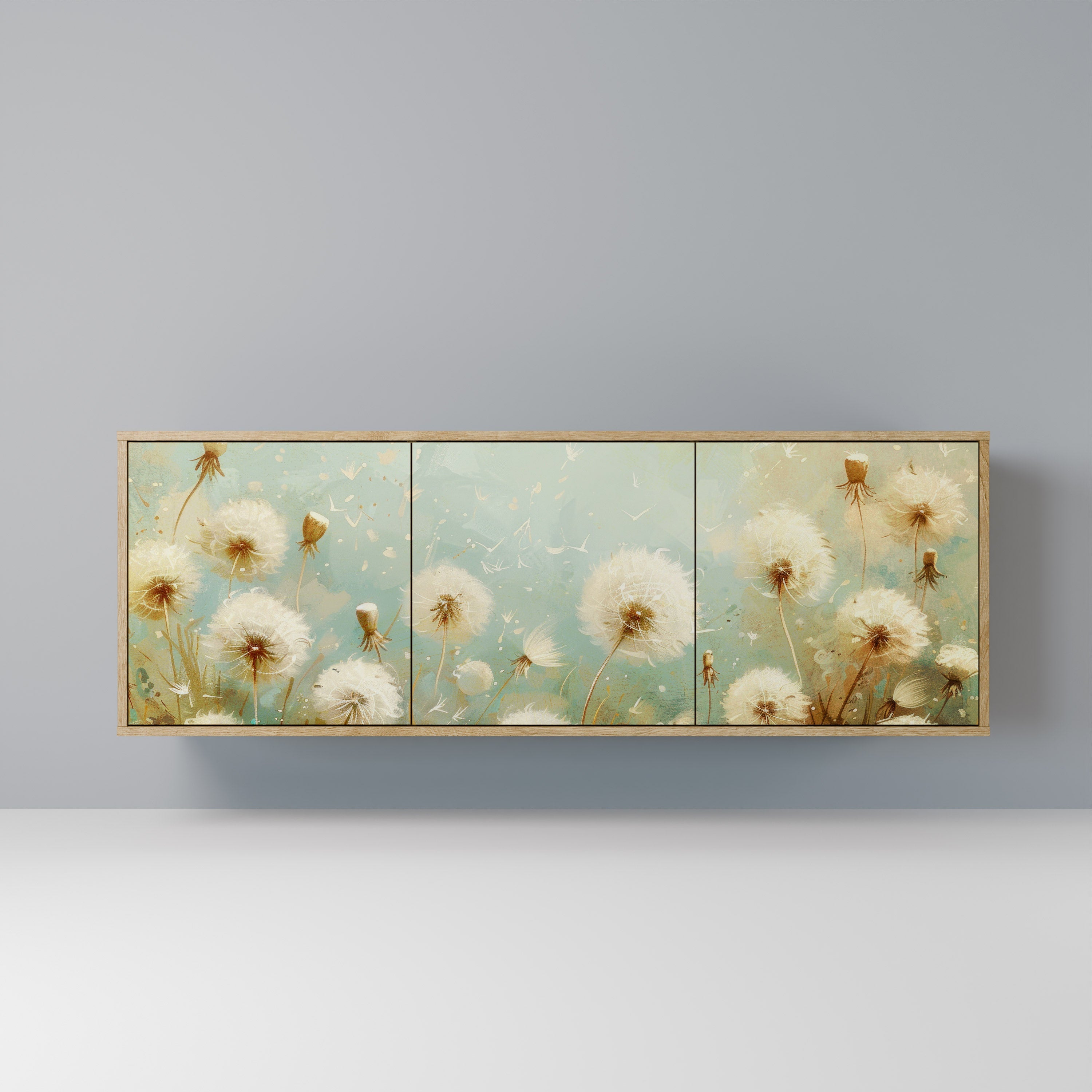 DREAMY MEADOW Aparador de 3 Portas em Efeito Carvalho