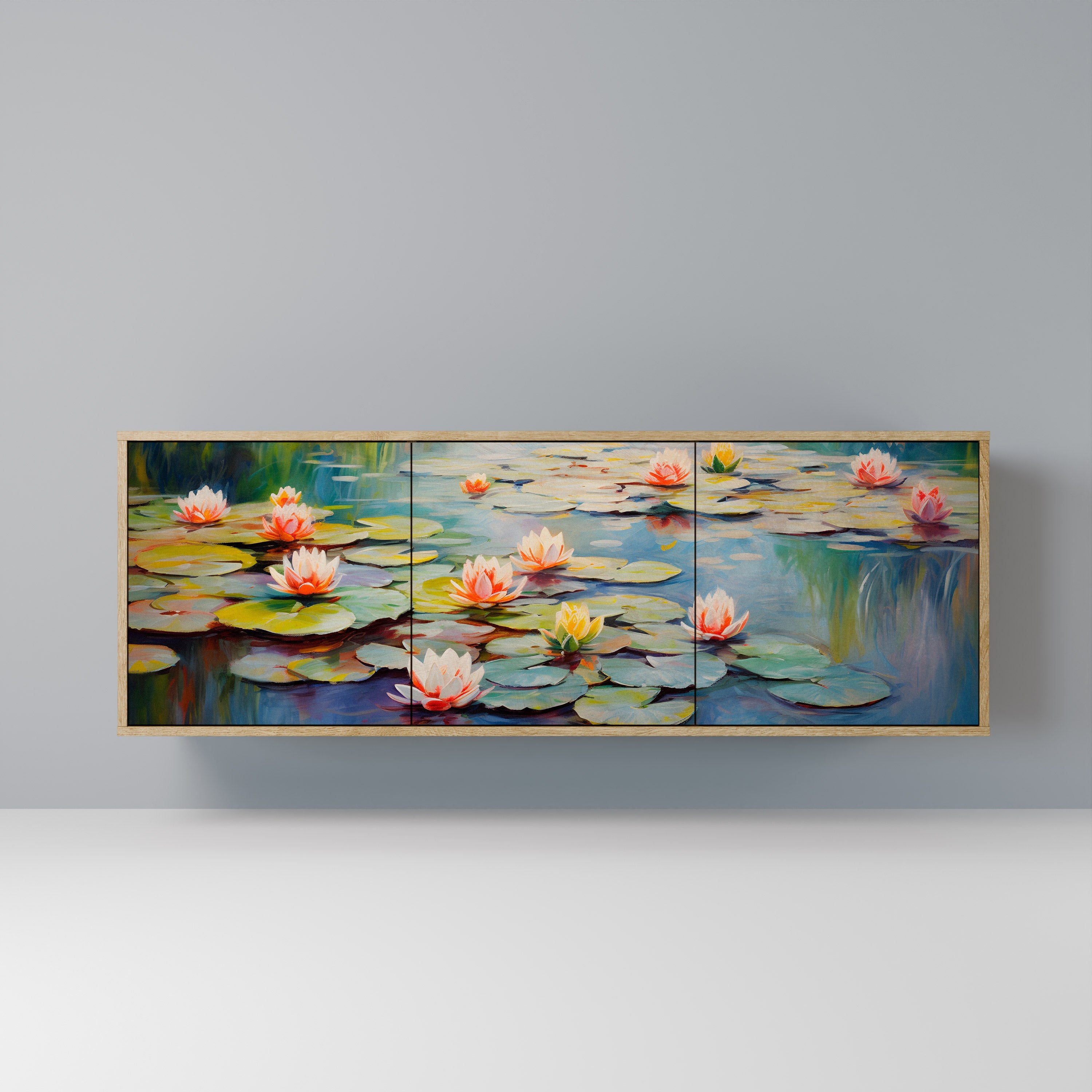 BLOOMING WATERS Aparador de 3 Portas em Efeito Carvalho