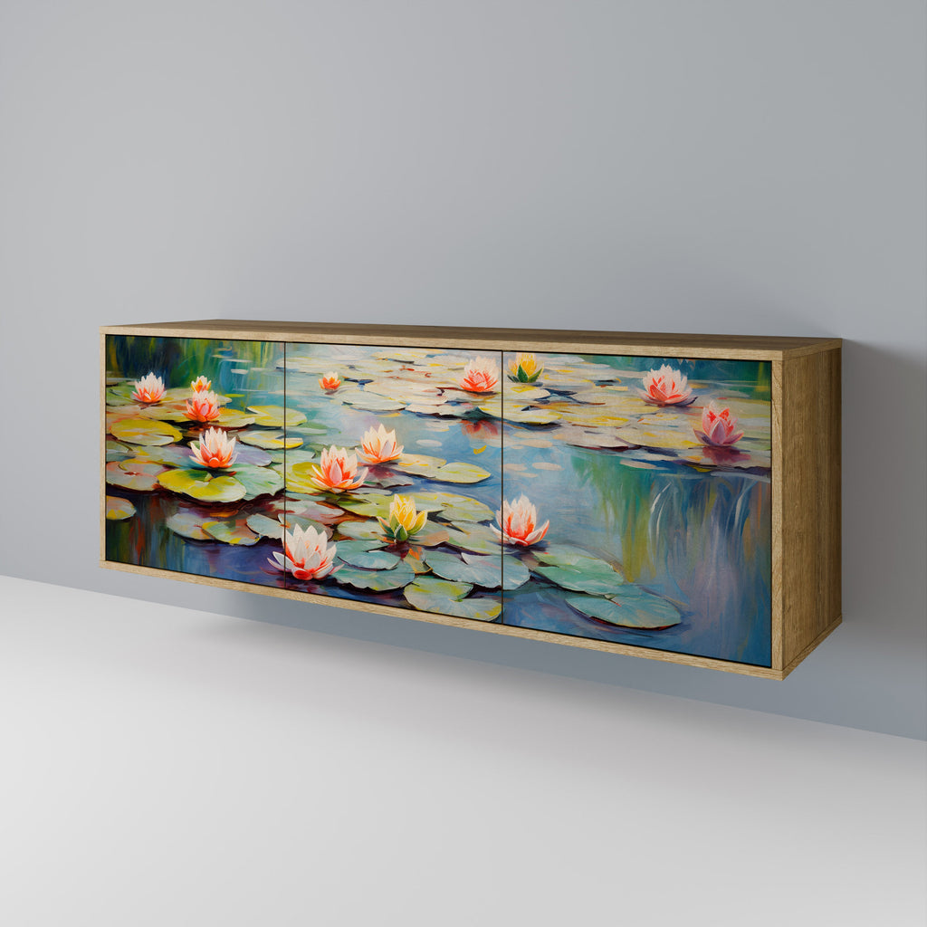 BLOOMING WATERS Aparador de 3 Portas em Efeito Carvalho