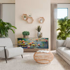 BLOOMING WATERS Aparador de 3 Portas em Efeito Carvalho