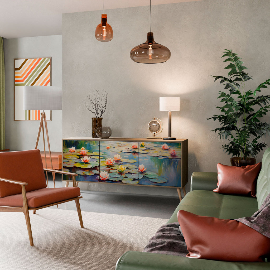 BLOOMING WATERS Aparador de 3 Portas em Efeito Carvalho