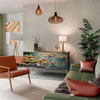 BLOOMING WATERS Aparador de 3 Portas em Efeito Carvalho